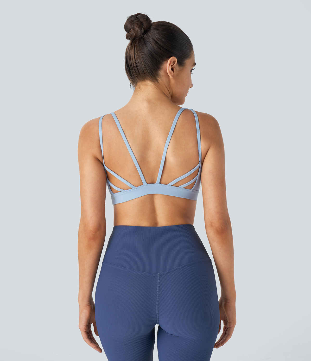 Halara  Softlyzeroв„ў Airy Low Support Backless Cut Out Cool Touch Yoga Sports Bra-UPF50+  - Angel Falls - S push up bra strapless bra 