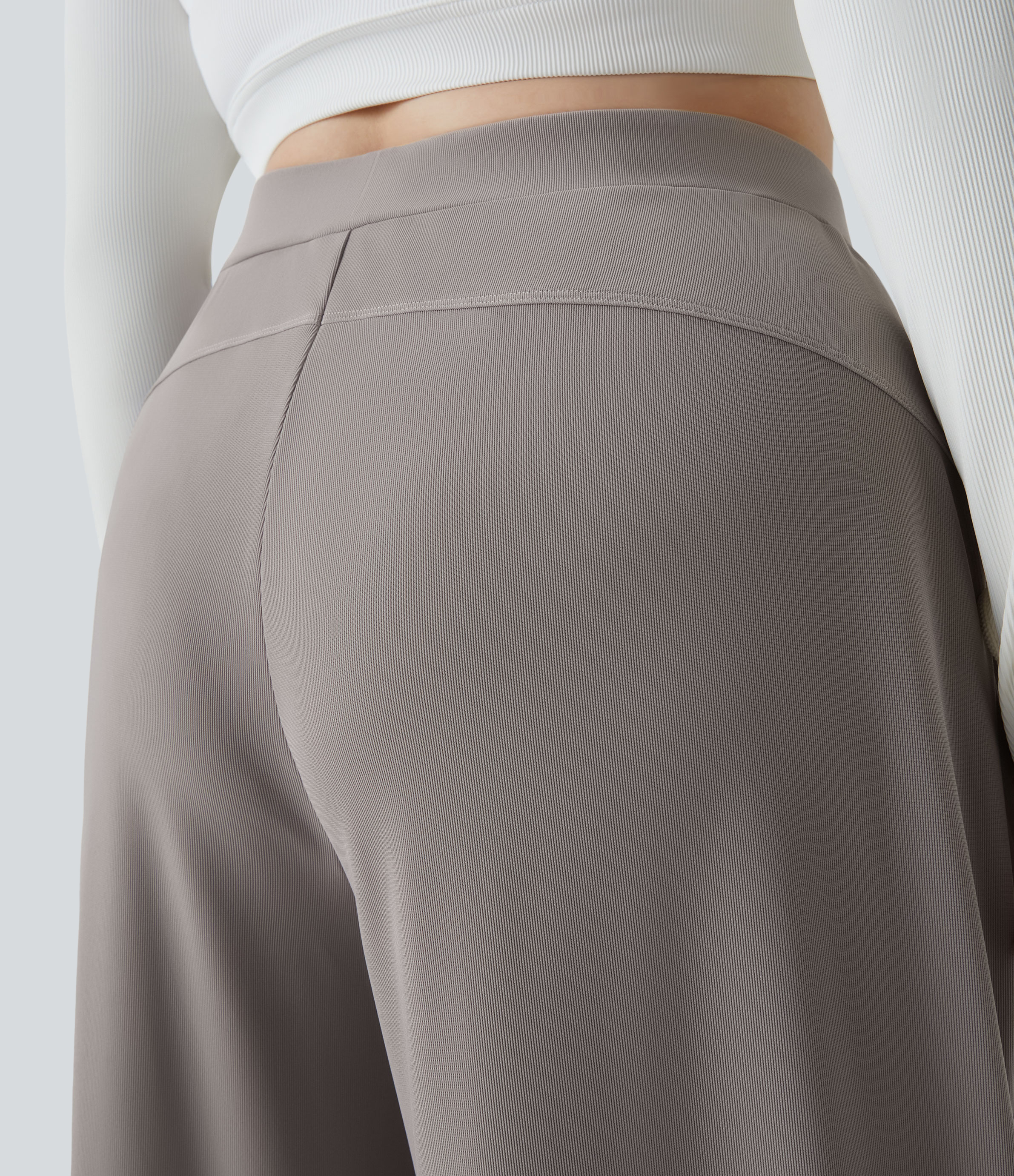 Halara Halara Flexв„ў High Waisted Body Sculpt Waist-Slimming Side Pocket Wide Leg Micro Waffle Plus Size Work Pants  - Satellite - 3X(regular) 
