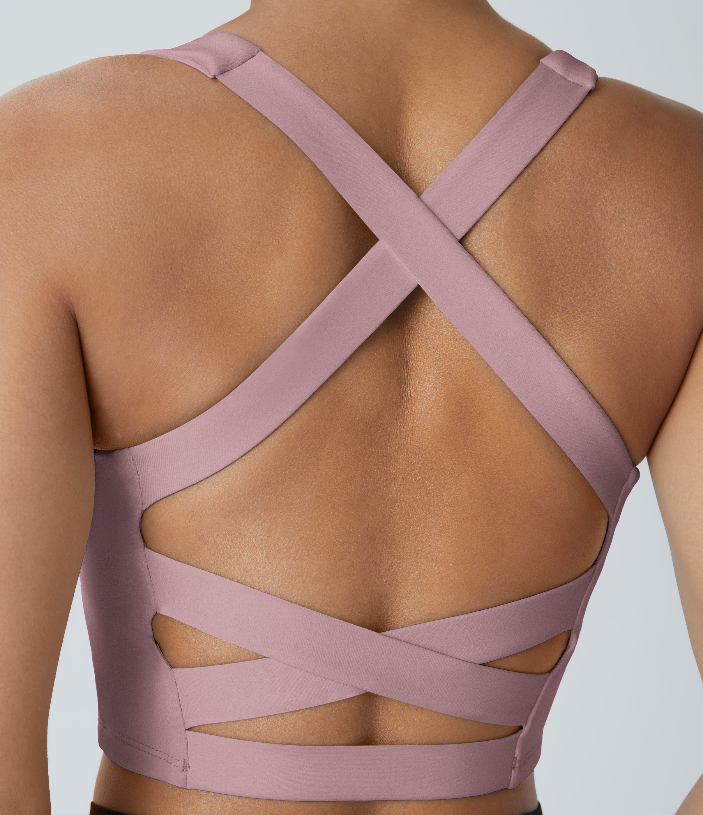 Halara Cloudfulв„ў Air Fabric Square Neck Backless Crisscross Cropped Cool Touch Yoga Tank Top Tank Top - Deep Lotus Pink - S golf tops 