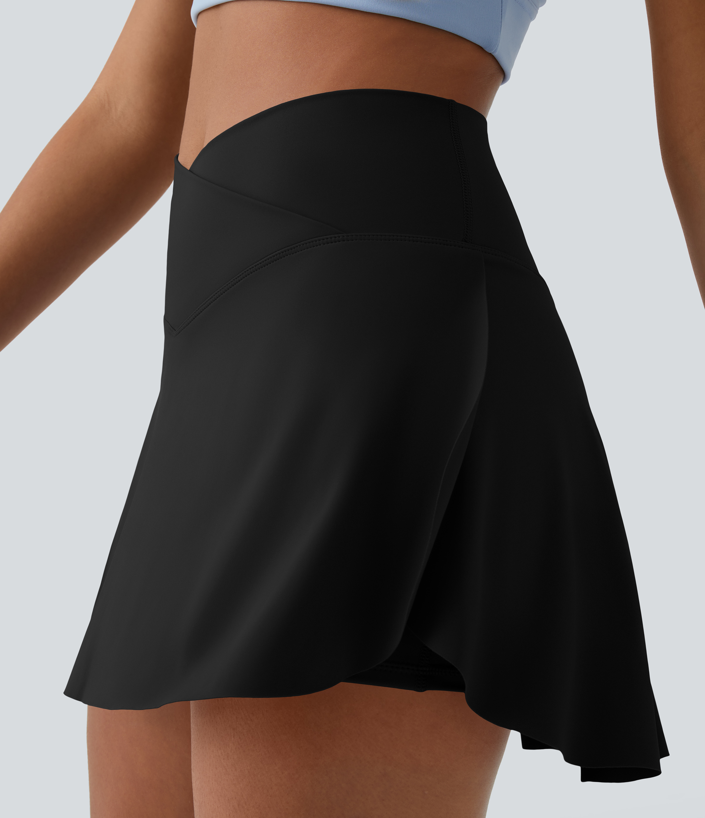 Halara Everyday Cloudfulв„ў Air Crossover 2-in-1 Side Pocket Tennis Skirt-Lucid  - Black - XS midi skirt a line skirt golfing skirt 