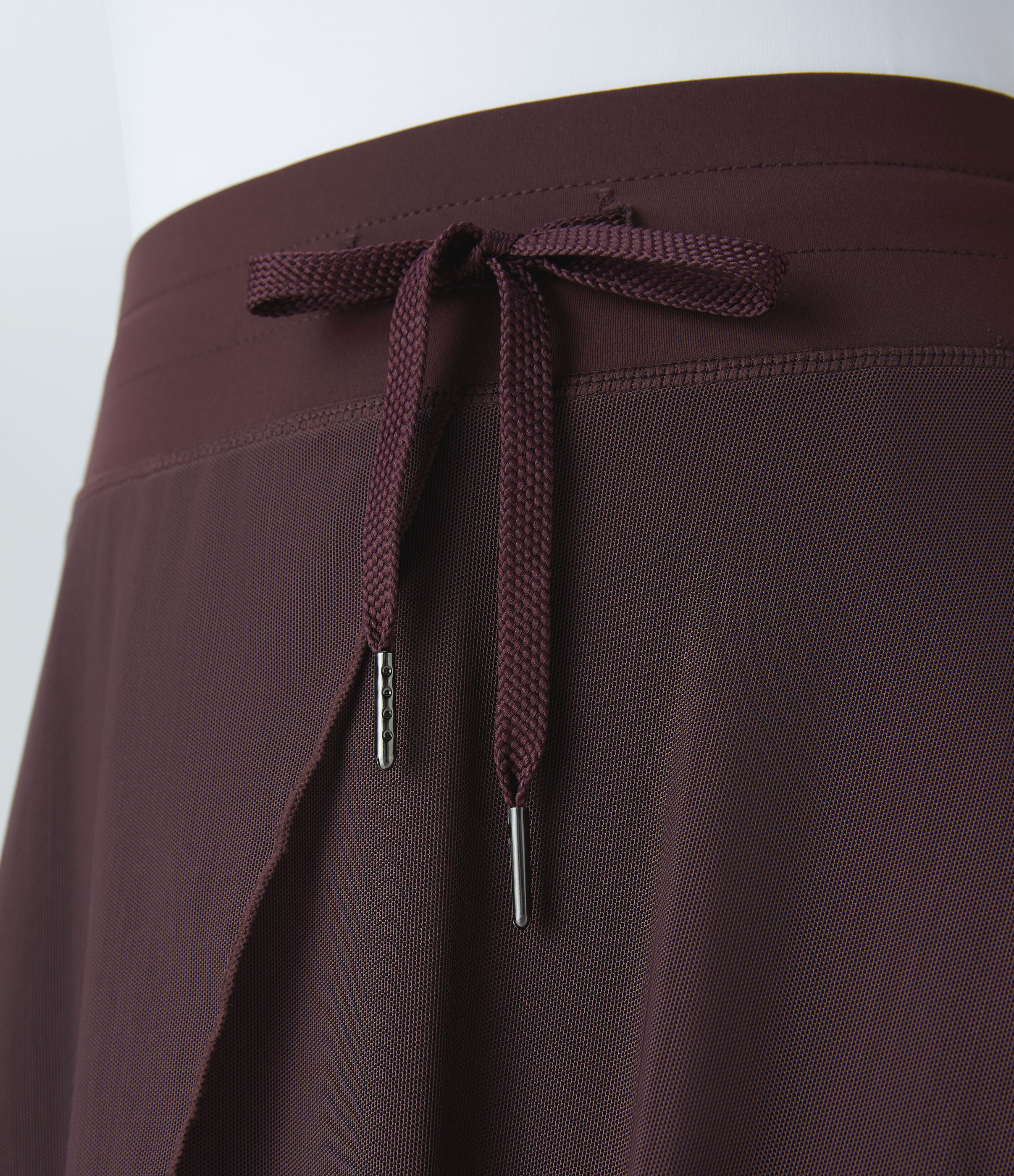 Halara High Waisted Drawstring Contrast Mesh 2-in-1 Side Pocket Flowy Midi Flare Casual Skirt  - Huckleberry - L midi skirt a line skirt 