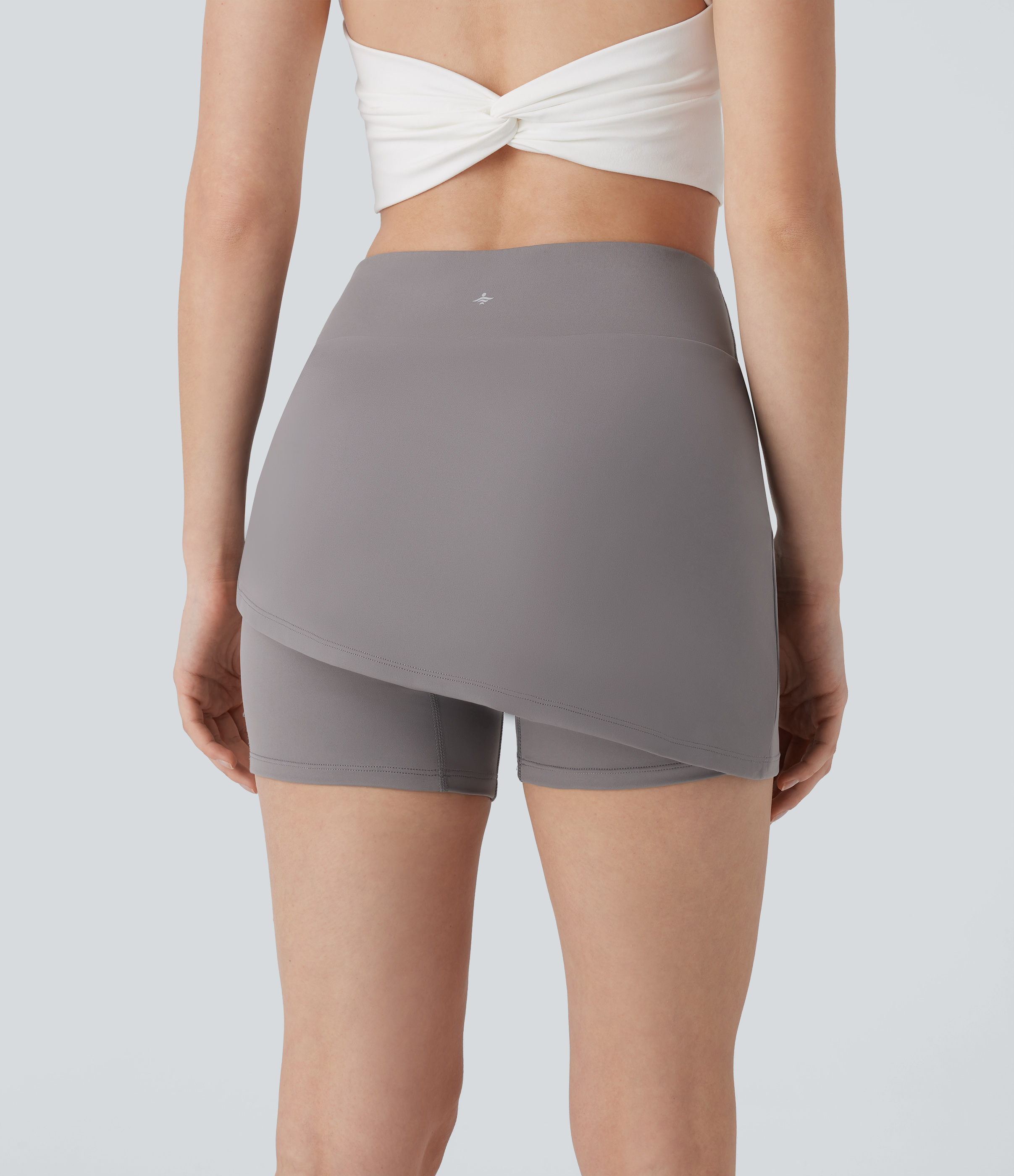 Halara Softlyzeroв„ў Airy High Waisted Drawstring 2-in-1 Side Pocket Mini Cool Touch Yoga Skirt  - Steeple Gray - S(regular) 