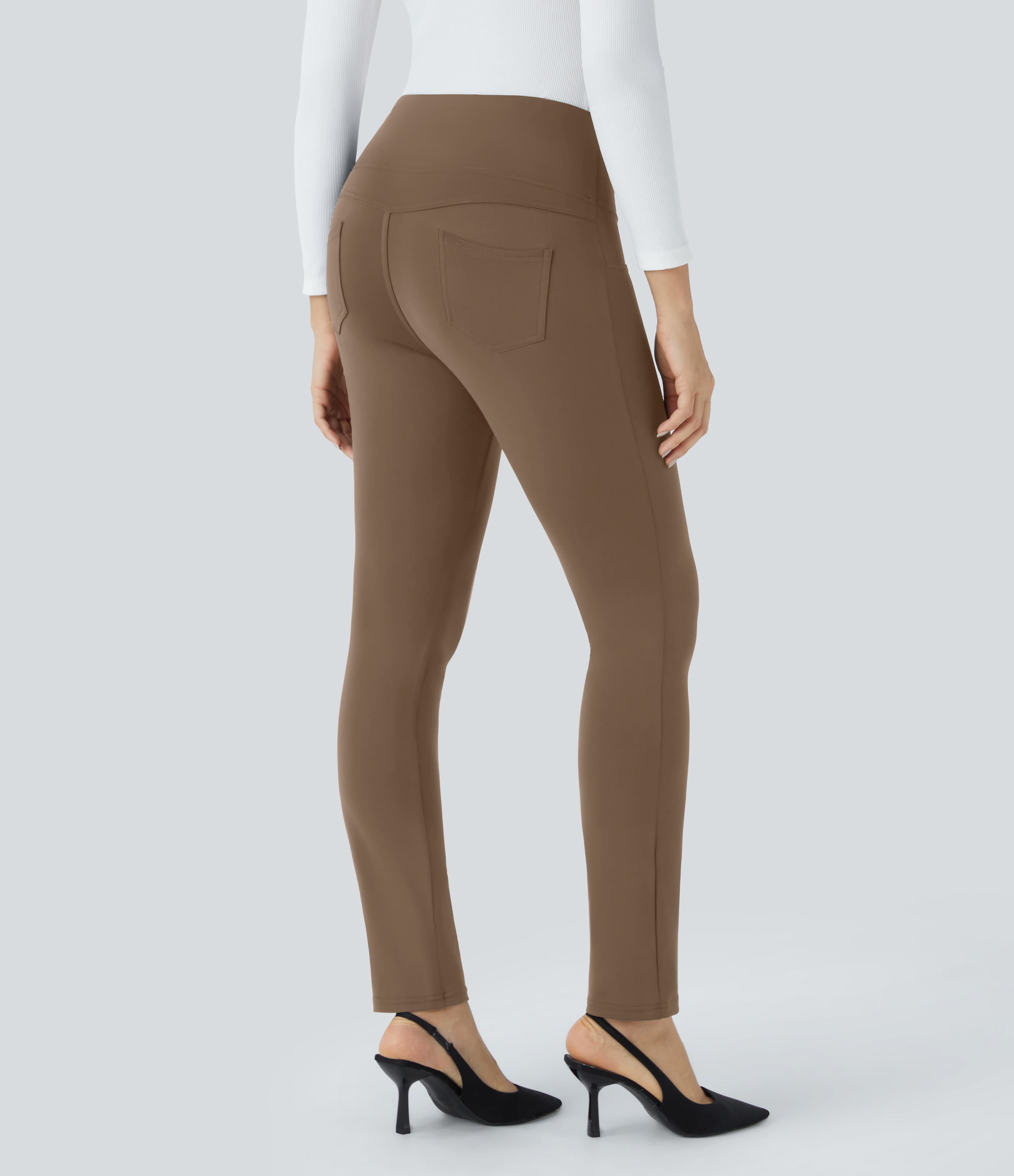 Halara Halara Flexв„ў High Waisted Back Pocket Tapered Work Pants  - Sepia - M(regular) 
