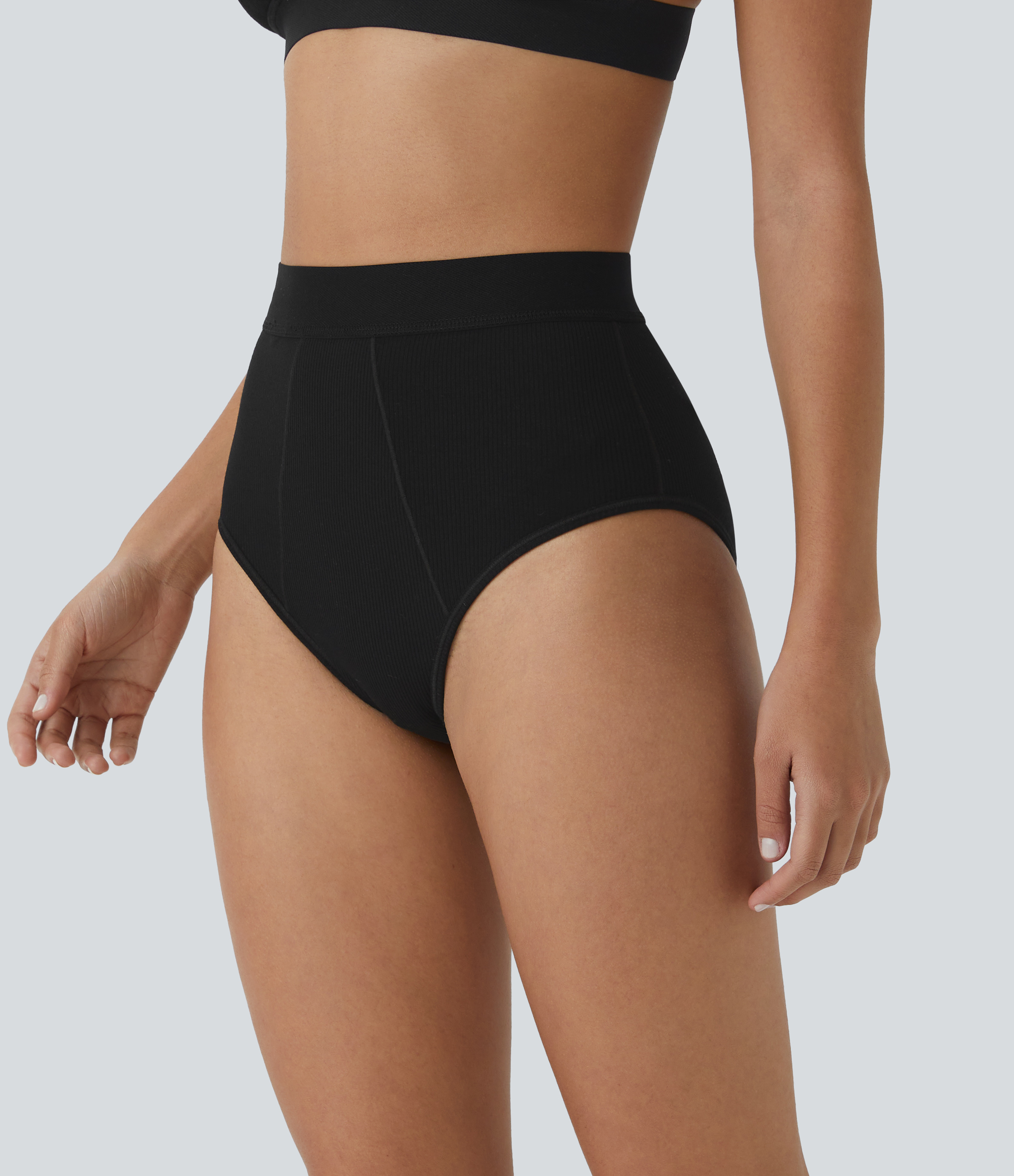 Halara High Stretch Skin Friendly High Waisted Lounge Panties  - Black - S 