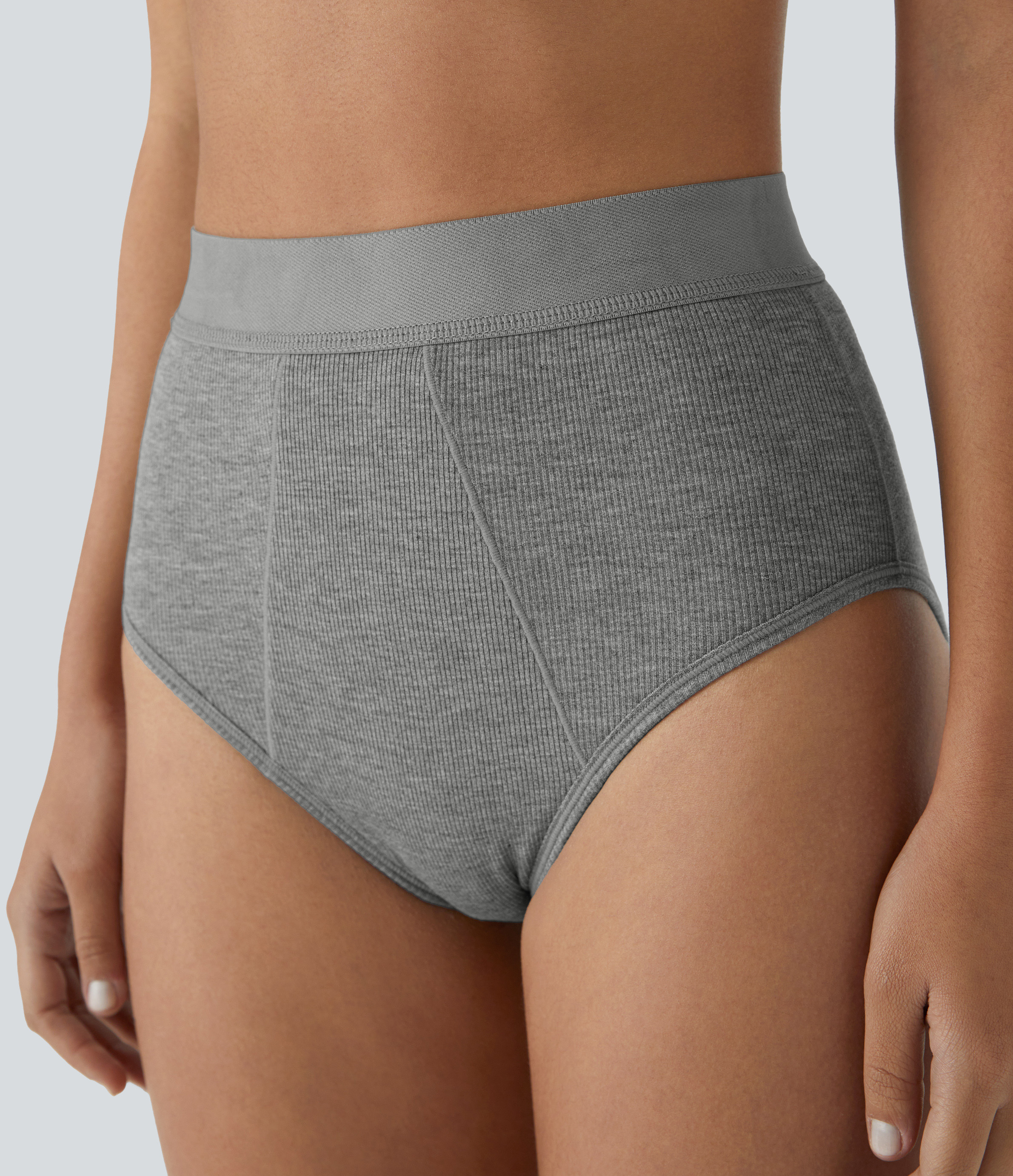 Halara High Stretch Skin Friendly High Waisted Lounge Panties  - Fog Gray - L 