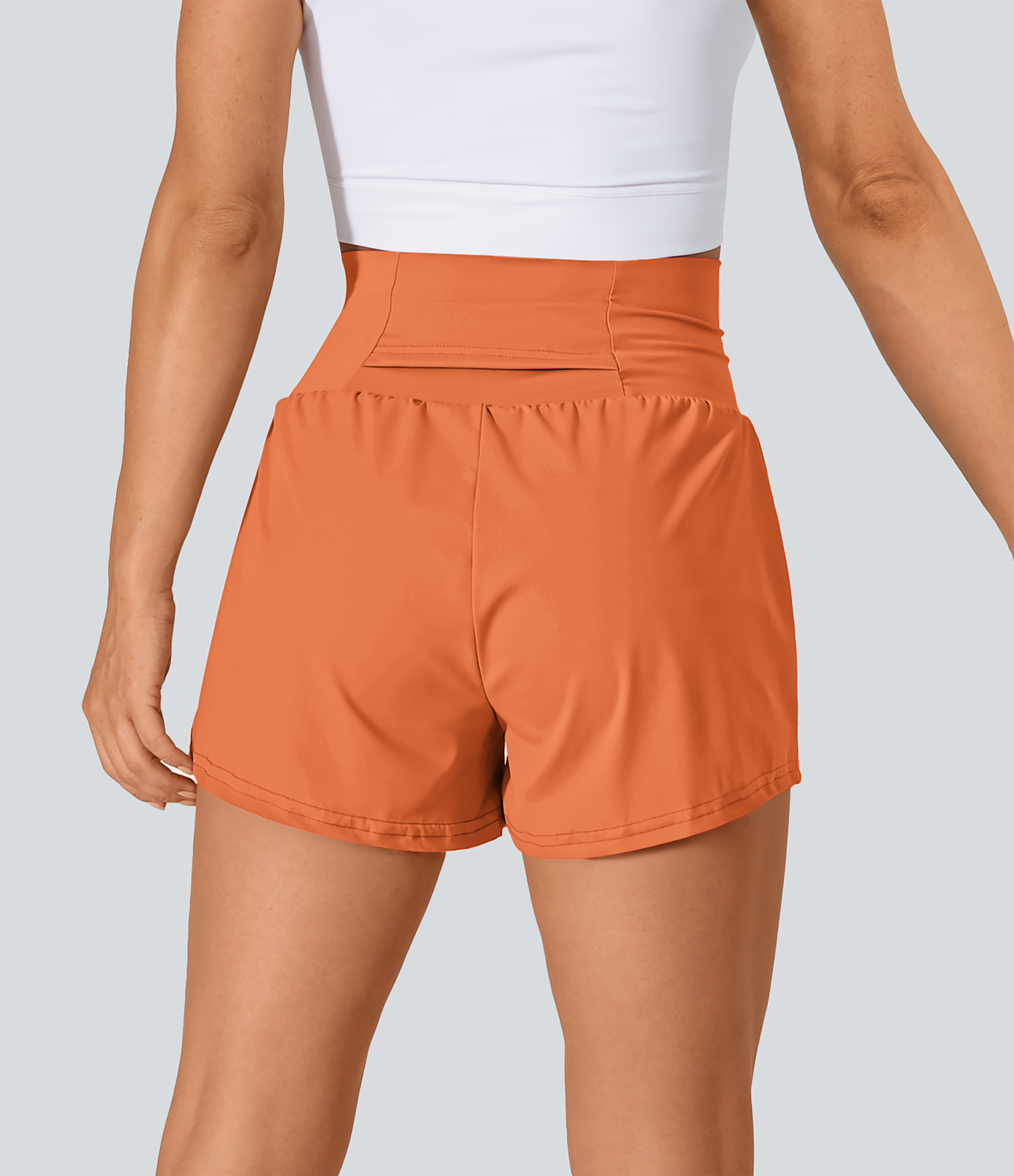 Halara Super High Waisted Back Pocket & Side Hidden Pocket 2-in-1 Yoga Shorts 2.5