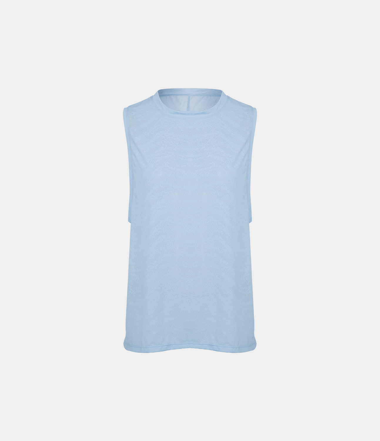 

Halara Round Neck Sleeveless Jacquard Plain Sports Top - Soft Blue