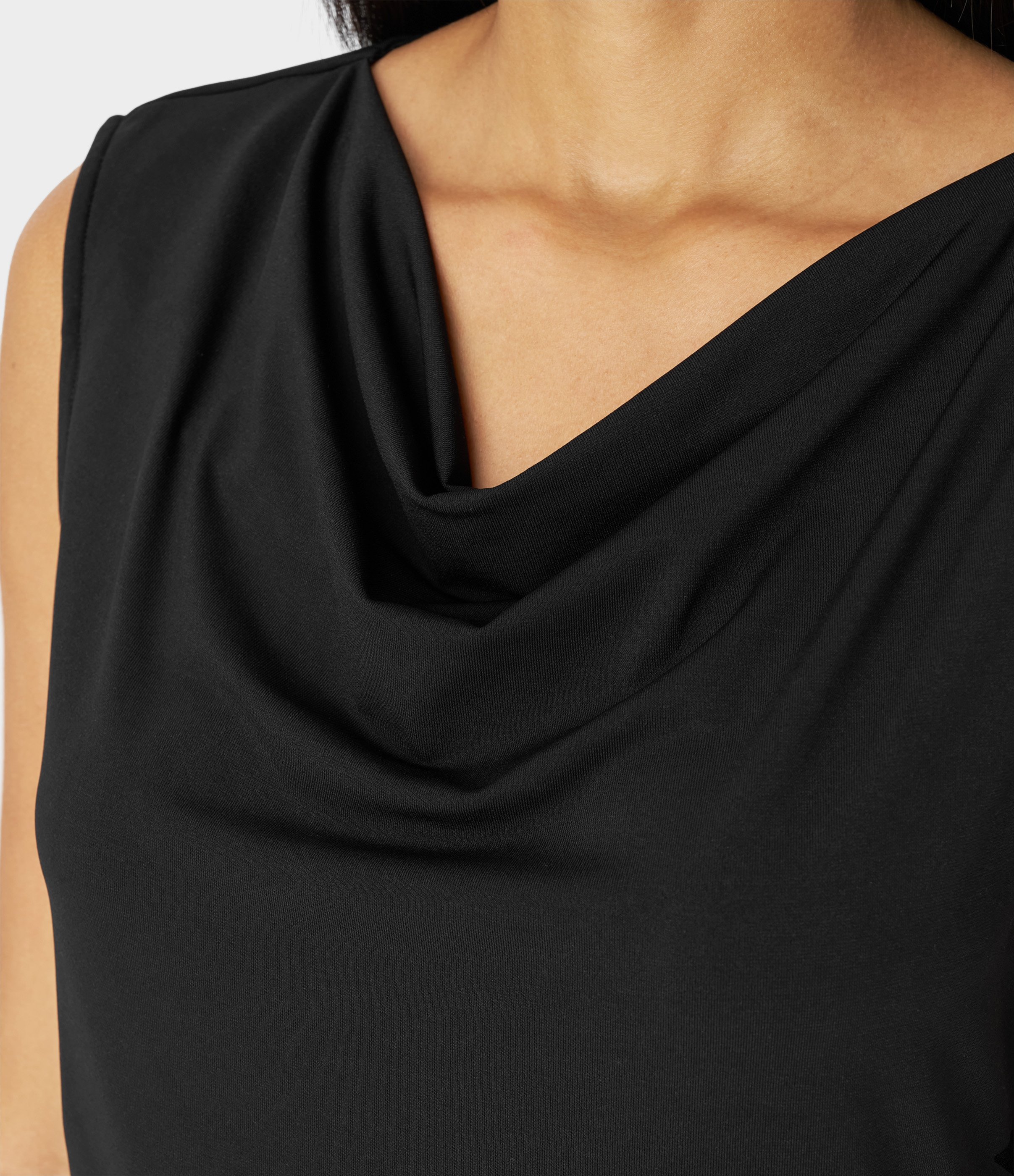 Halara Cowl Neck Sleeveless Work Blouse  - Black - XL 