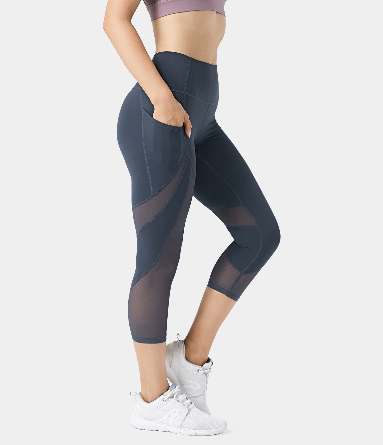 Womens Capri Leggings With Side Pockets