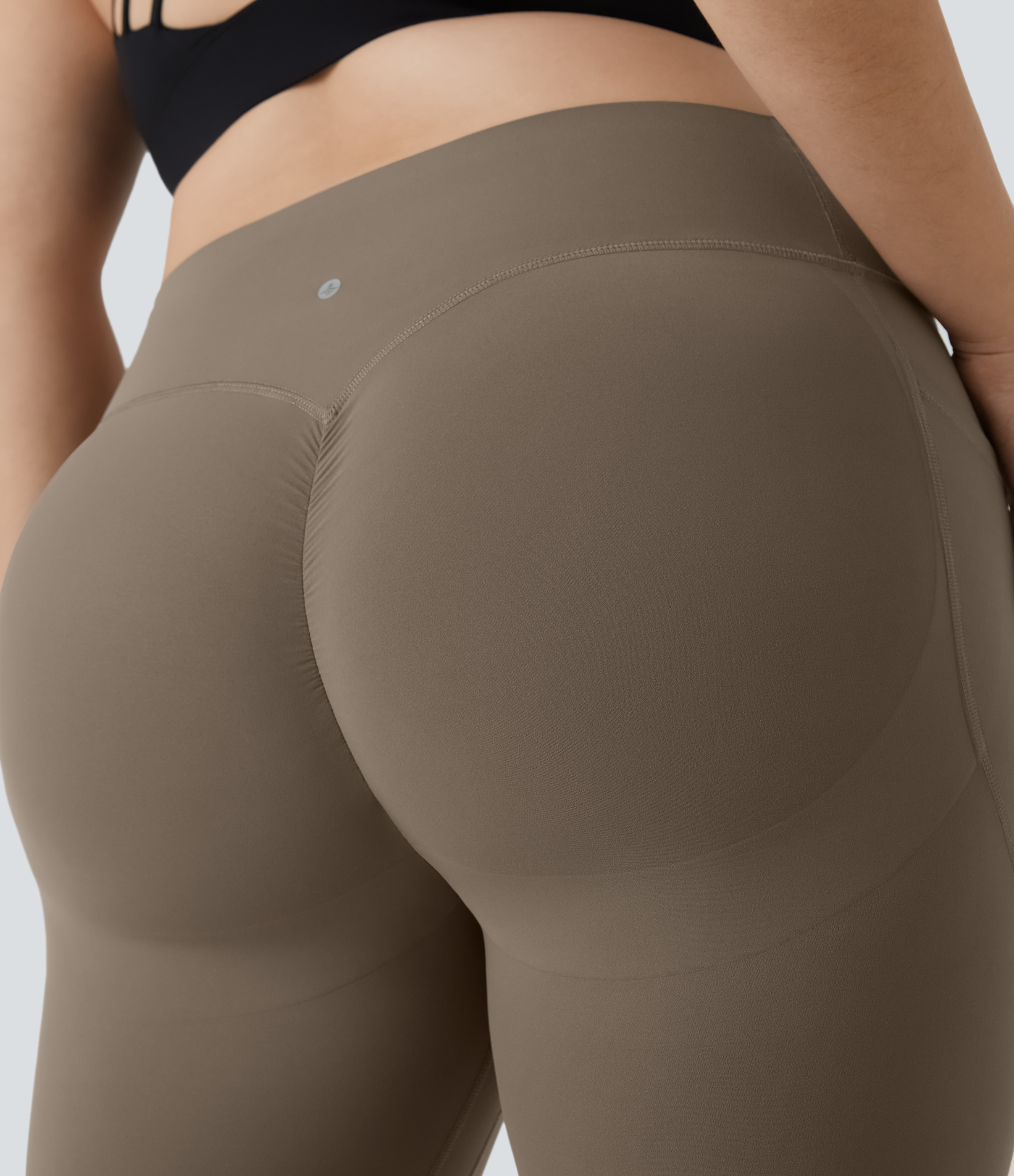 Halara SoCinched High Waisted Butt Lifting Tummy Control Side Pocket Shaping Training UltraSculpt Plus Size Leggings  - Dawn Brown - 2X(7/8) 
