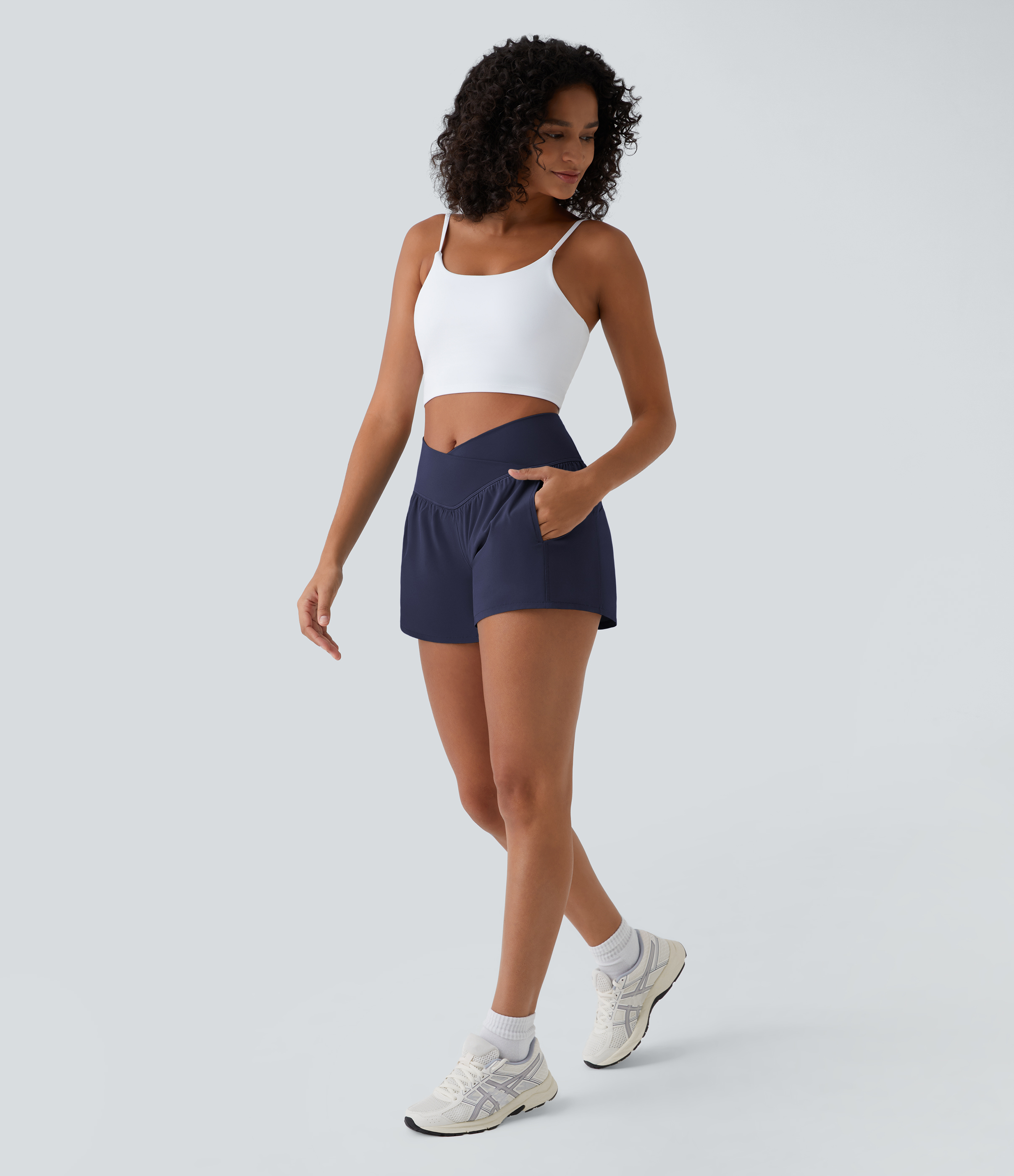 Halara Breezefulв„ў High Waisted Crossover Side Pocket 2-in-1 Quick Dry Yoga Shorts 4