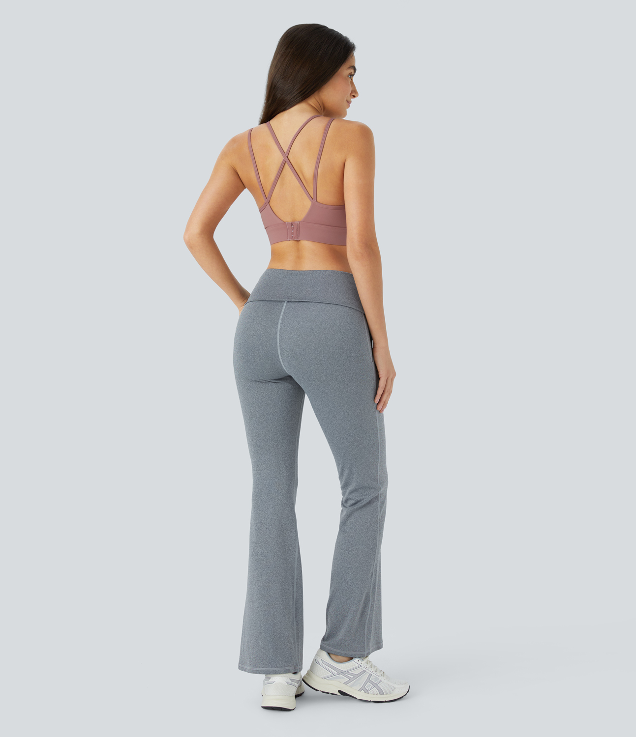 Halara Medium Support Backless Crisscross Strappy Adjustable Hook Sports Bra  - Nostalgia Rose - L push up bra strapless bra backless bra 