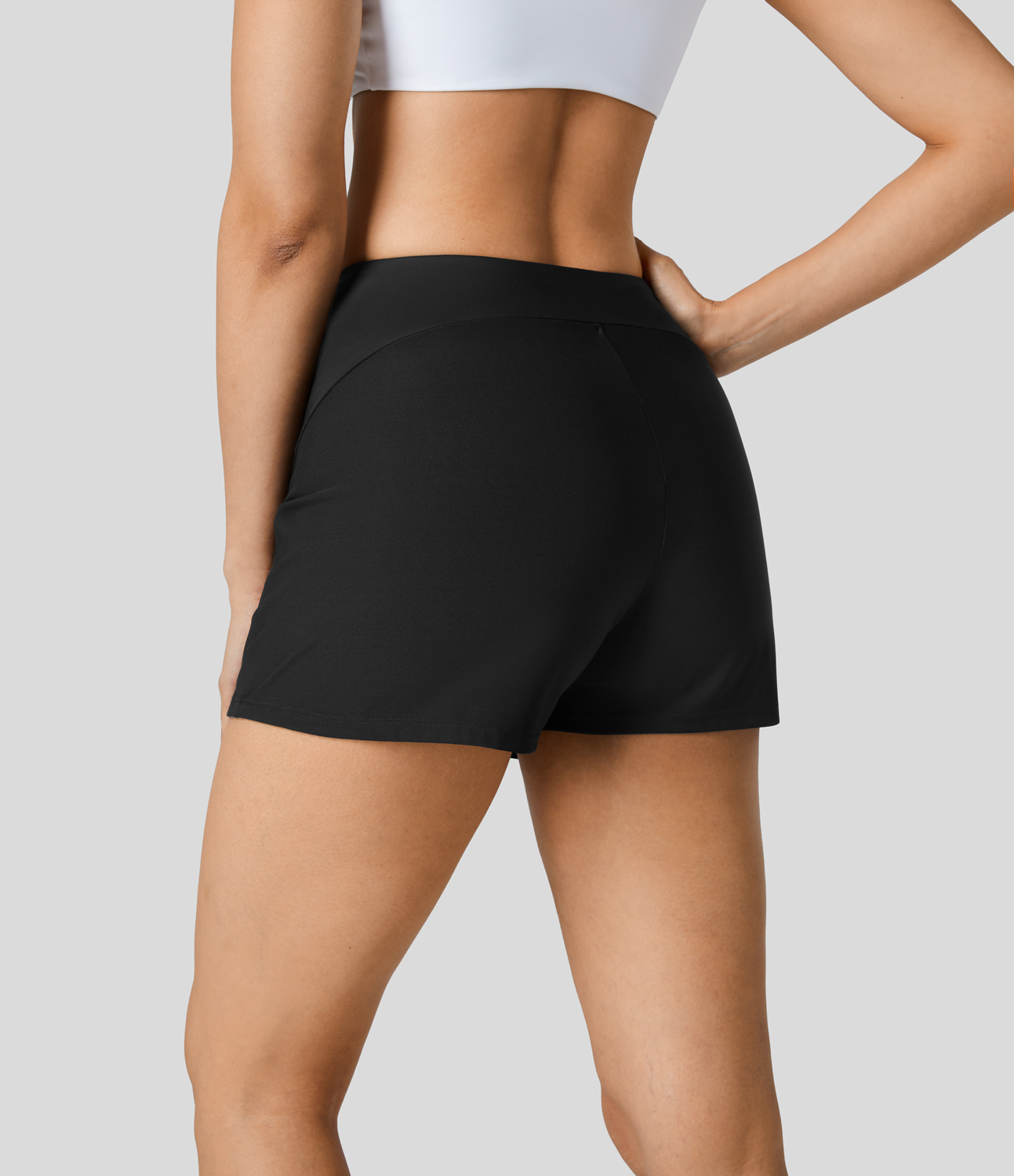 Halara High Waisted Side Pocket Cool Touch Mini Golf Skort  - Black - L(regular) midi skirt a line skirt golfing skirt pleated tennis skirt 