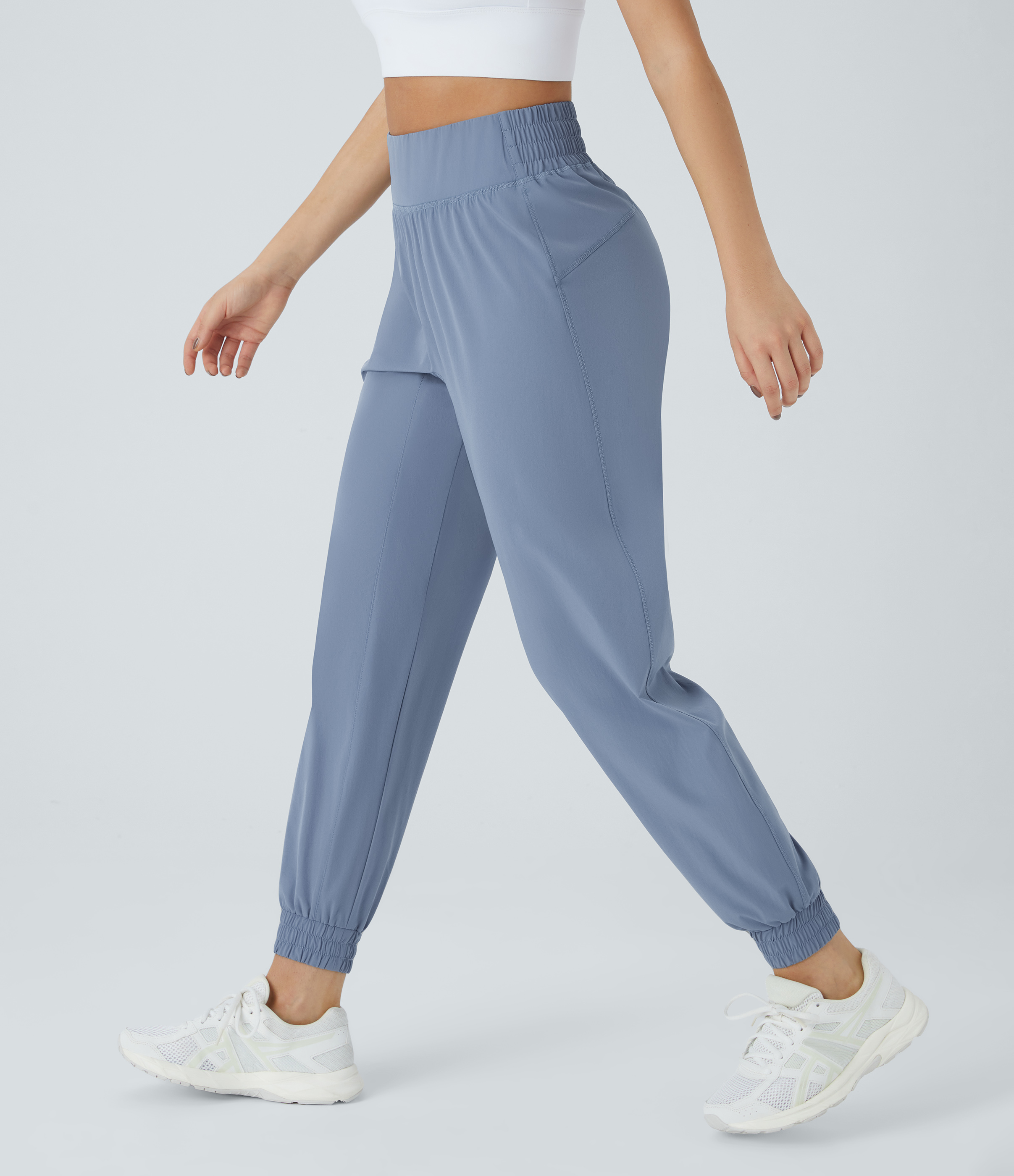 Halara High Waisted Elastic Waistband Casual Joggers  - Troposphere - M(petite) 