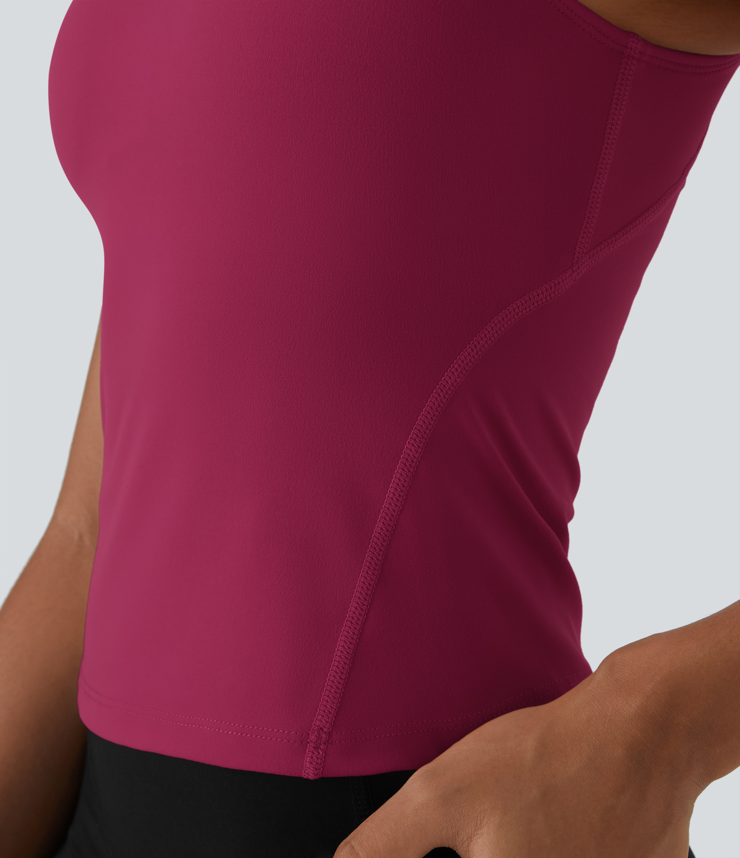 Halara Softlyzeroв„ў Plush Padded V Neck Plain Tank Top Tank Top - Cherries Jubilee - XL golf tops halter top tunic tops sleeveless tops 