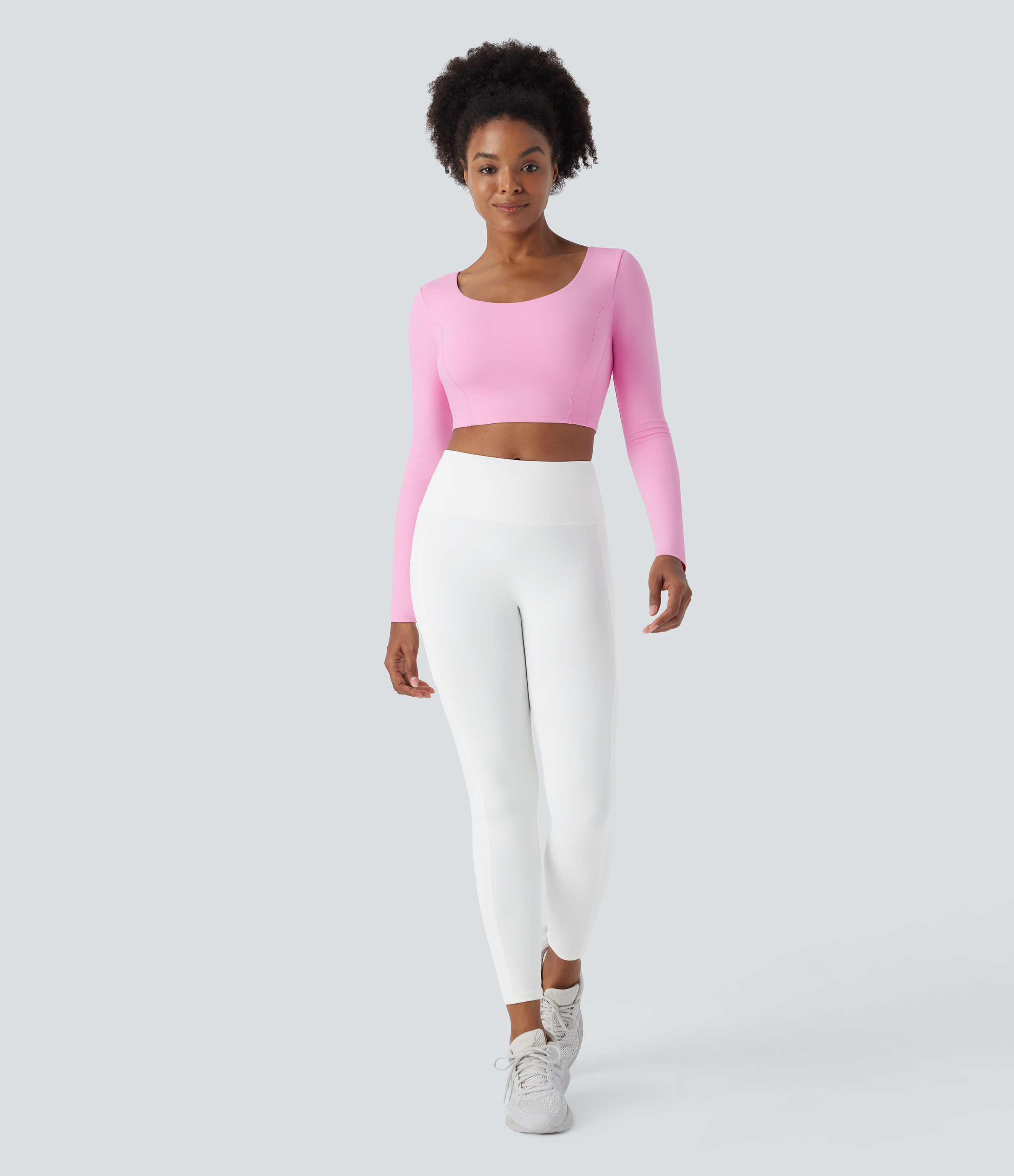 Halara Softlyzeroв„ў Plush Long Sleeve Adjustable Buckle Cropped Yoga Sports Top  - Nosegay - L 