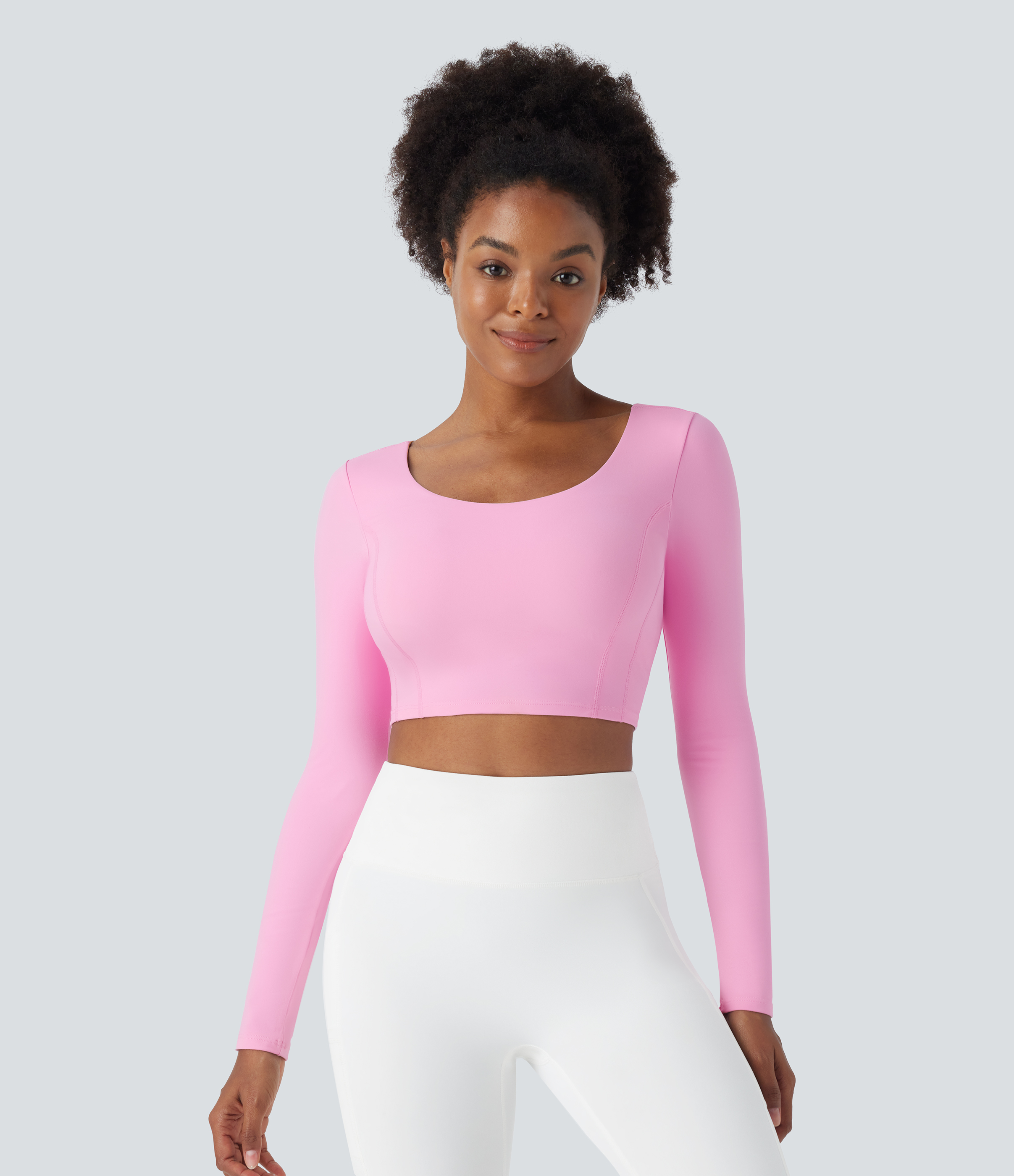 Halara Softlyzeroв„ў Plush Long Sleeve Adjustable Buckle Cropped Yoga Sports Top  - Nosegay - L 