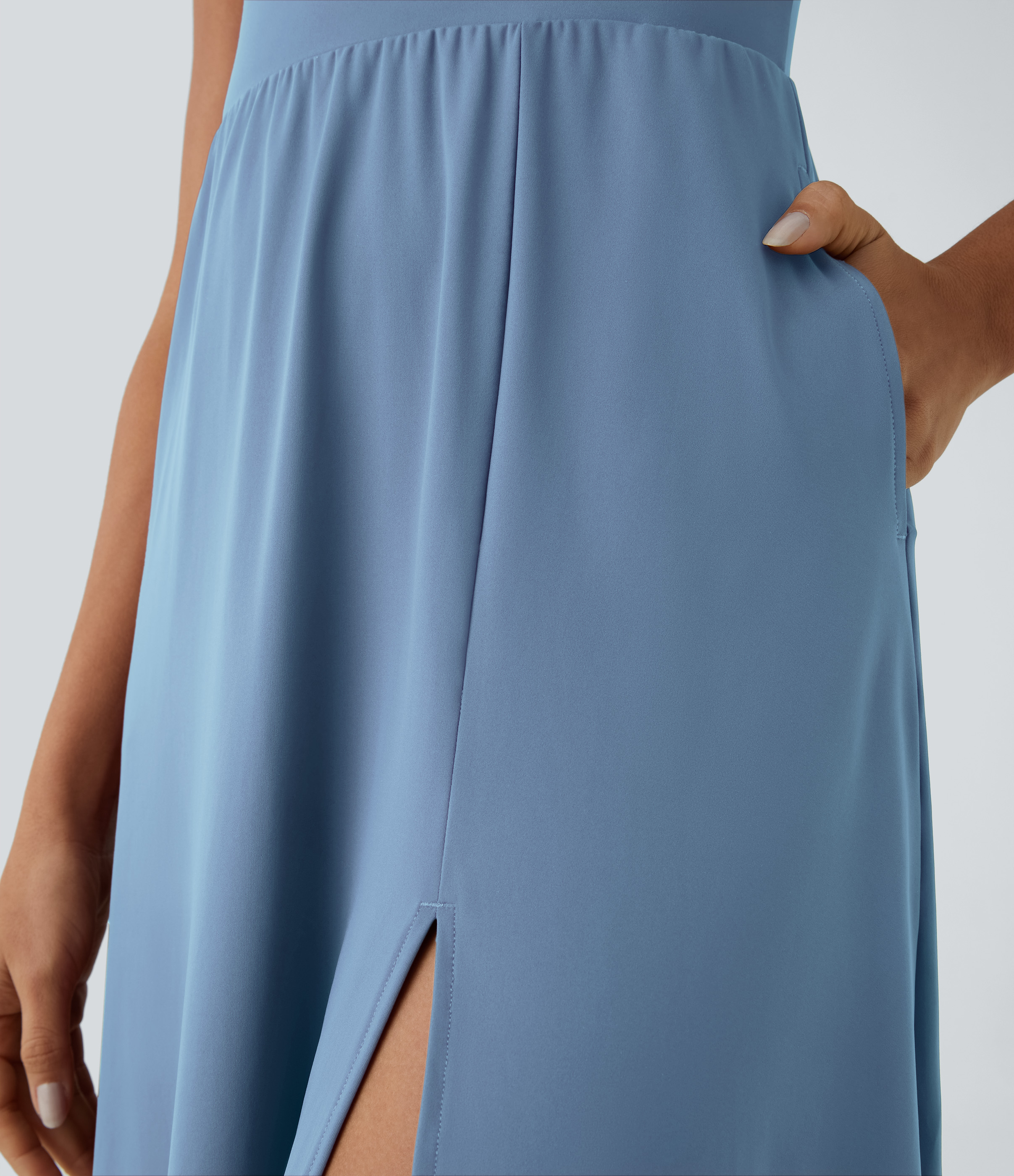 Halara Everyday Midi Chill Dress-La Land Casual Dress - Infinity - S slip dress beach dress ruched dress halter dress exercise dress 