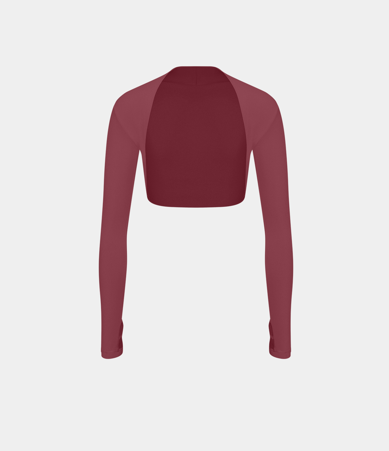 Halara Cloudfulв„ў Air Fabric Solid Thumb Hole Long Sleeve Cropped Cool Touch Golf Sports Top  - Cordovan - L 