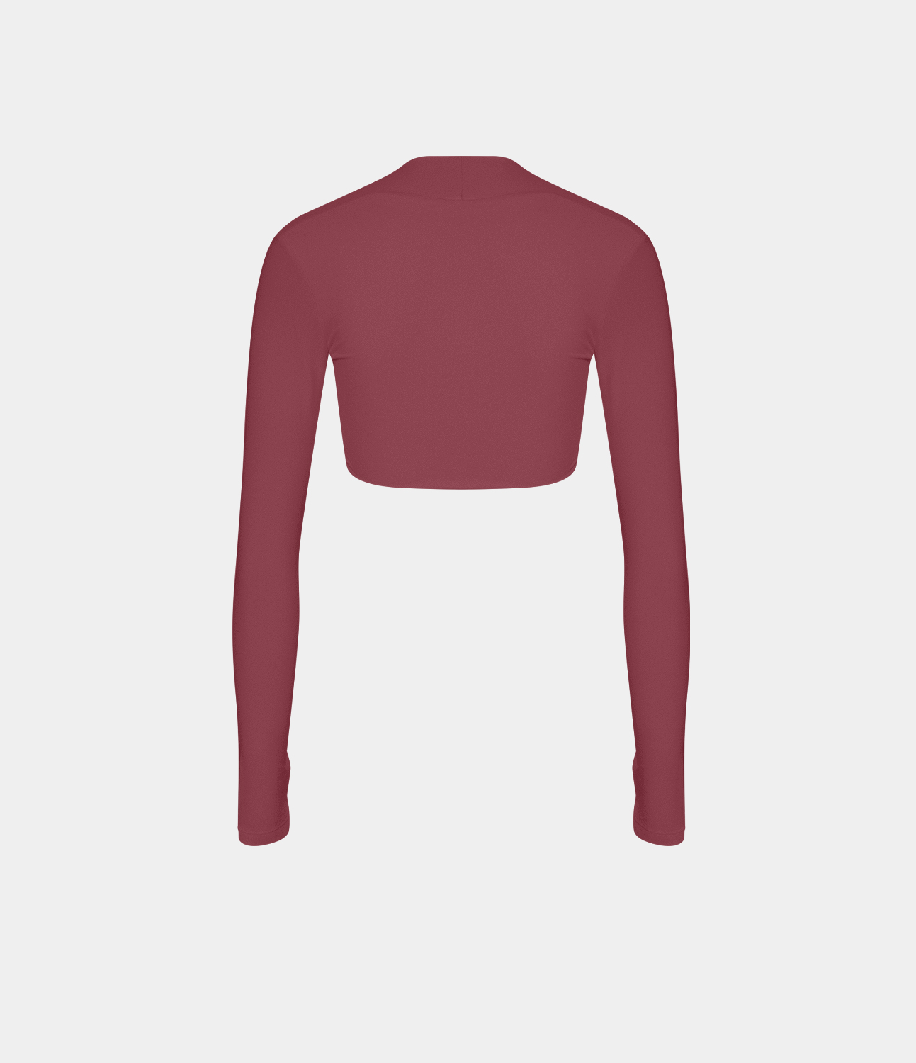 Halara Cloudfulв„ў Air Fabric Solid Thumb Hole Long Sleeve Cropped Cool Touch Golf Sports Top  - Cordovan - L 