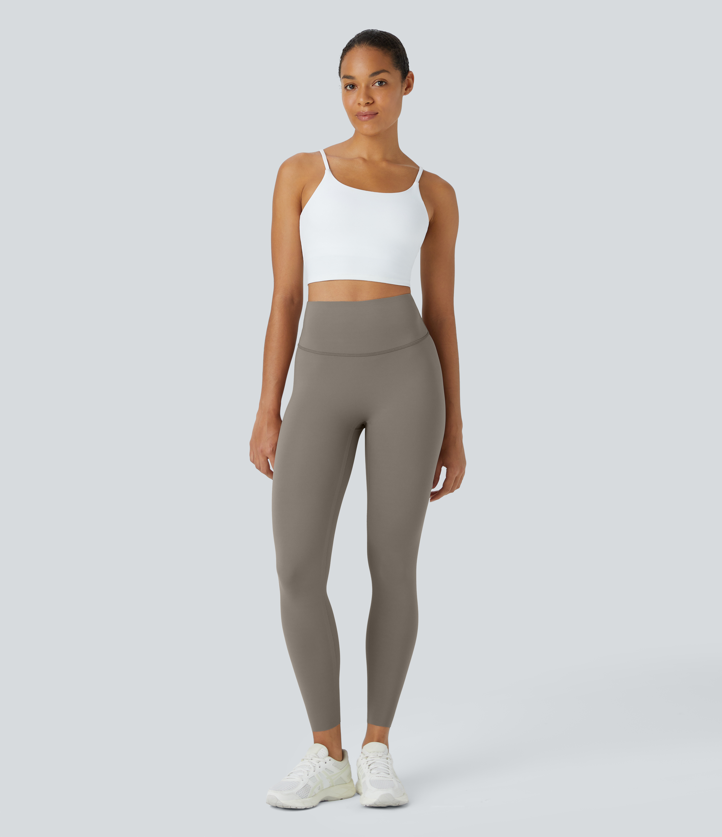 Halara High Waisted Back Waistband Pocket 7/8 Yoga Leggings  - Brindle - XS gym leggings leggings with pockets leggings with butt lift 