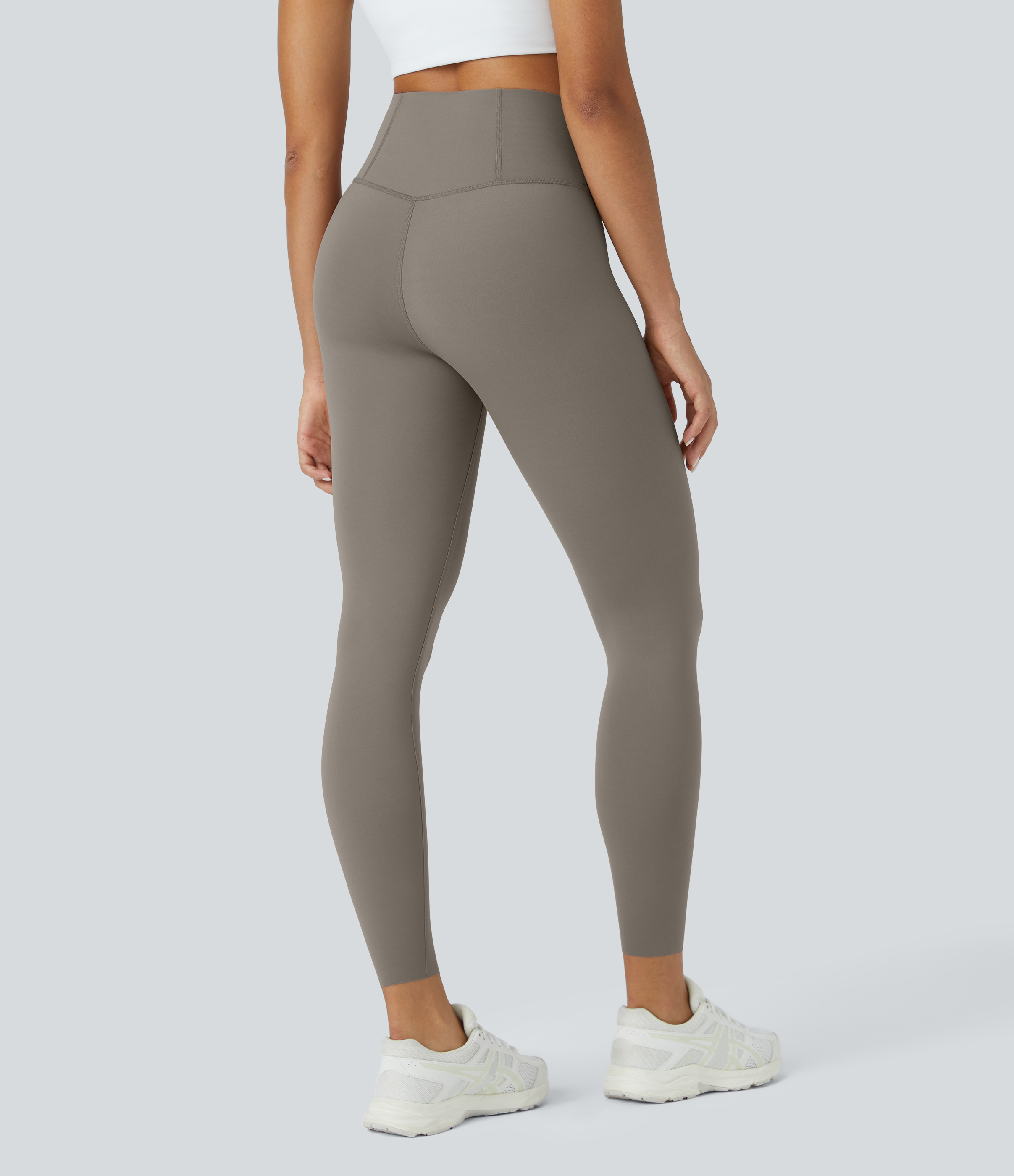 Halara High Waisted Back Waistband Pocket 7/8 Yoga Leggings  - Brindle - XS gym leggings leggings with pockets leggings with butt lift 