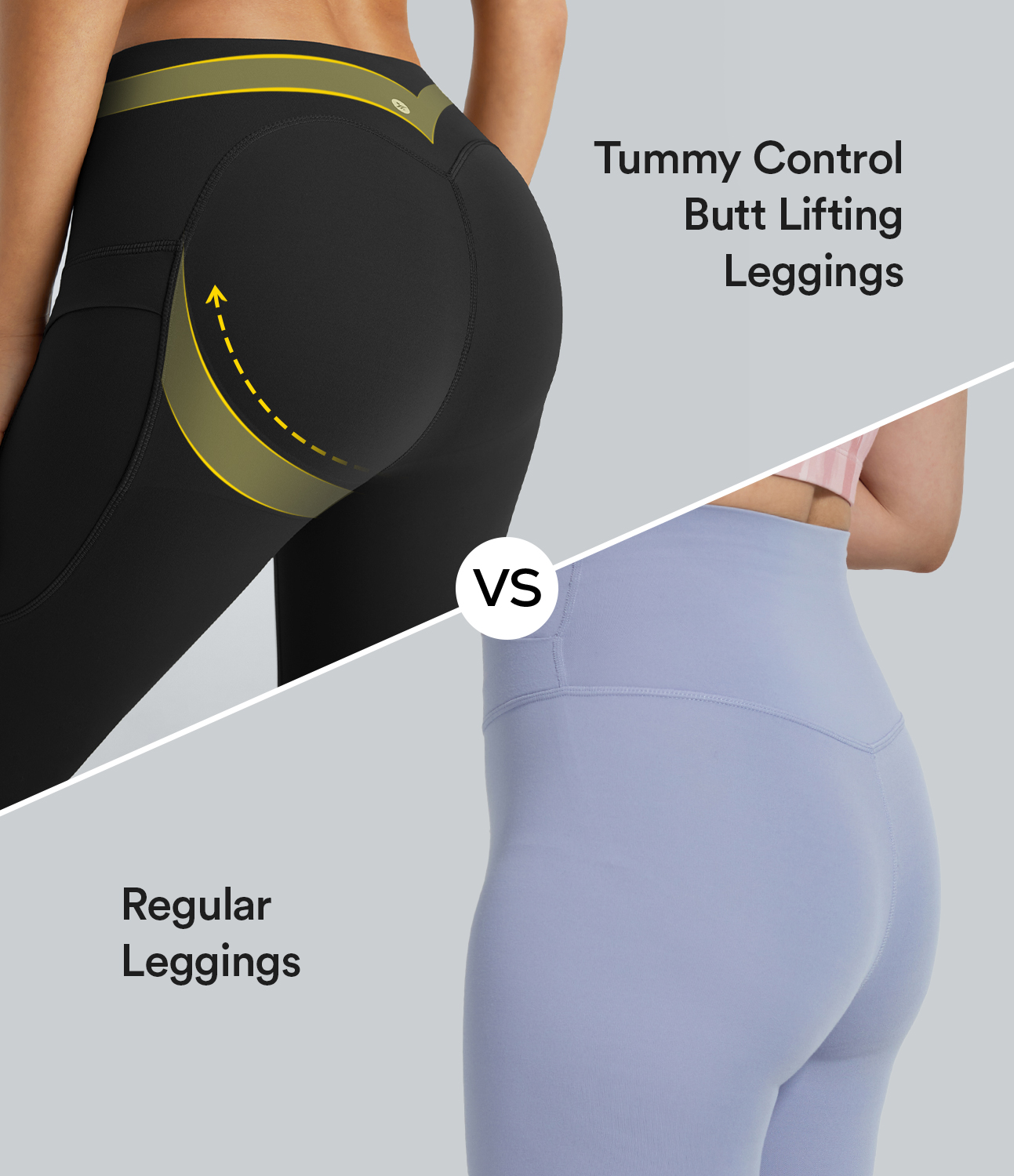 Halara SoCinched High Waisted Butt Lifting Tummy Control Side Pocket Shaping Yoga UltraSculpt Leggings  - Black - S(7/8) gym leggings 