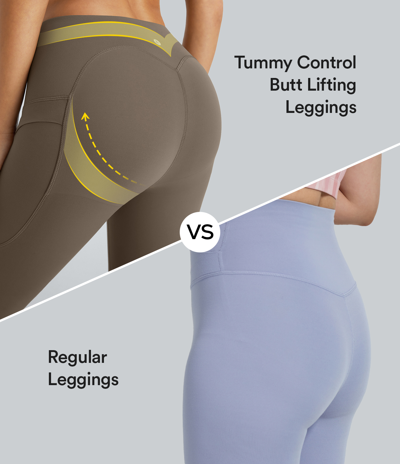 Halara SoCinched High Waisted Butt Lifting Tummy Control Side Pocket Shaping Yoga UltraSculpt Leggings  - Dawn Brown - L(7/8) gym leggings 