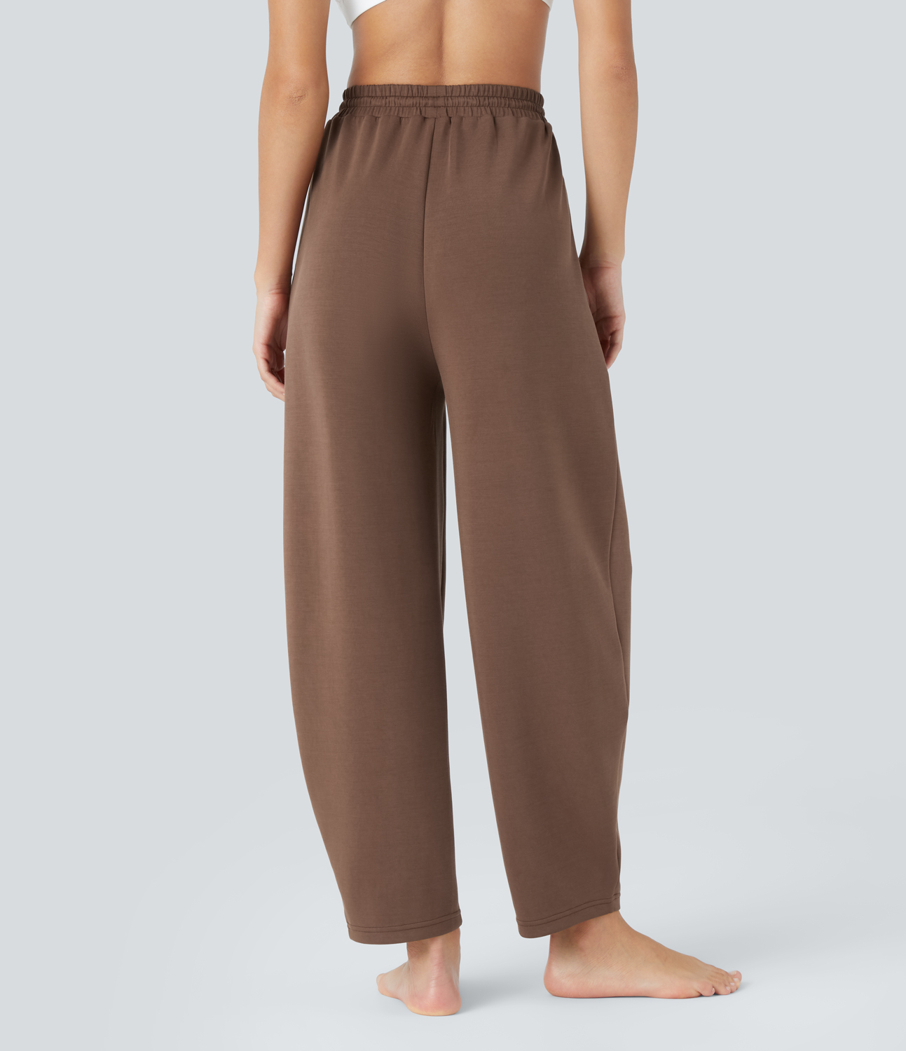 Halara High Waisted Adjustable Drawcord Side Pocket Barrel Leg Pilates Joggers  - Mustang - XL(regular) 