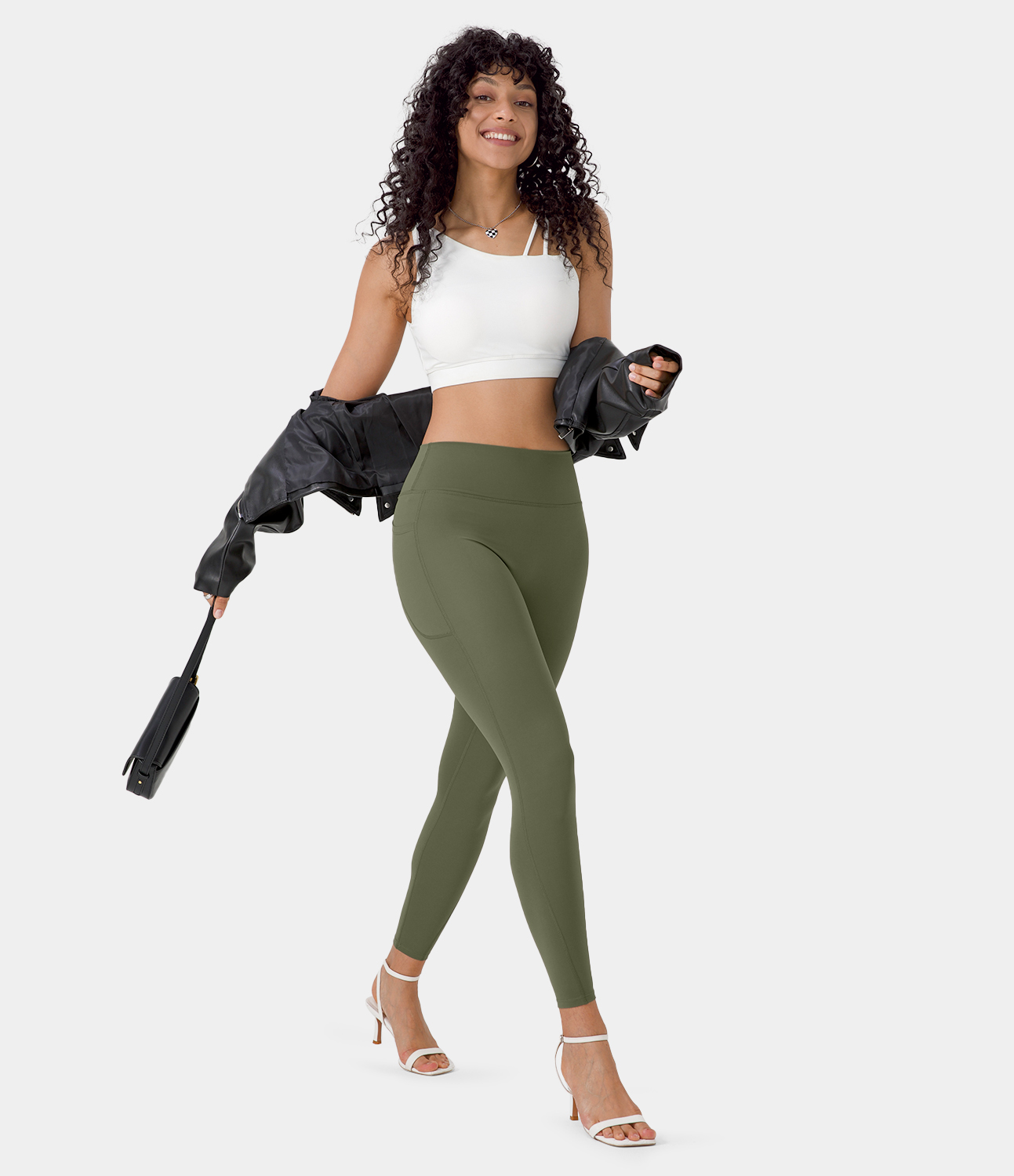 Women's Patitoff Pet Hair Resistant High Waisted Deep Side Pocket