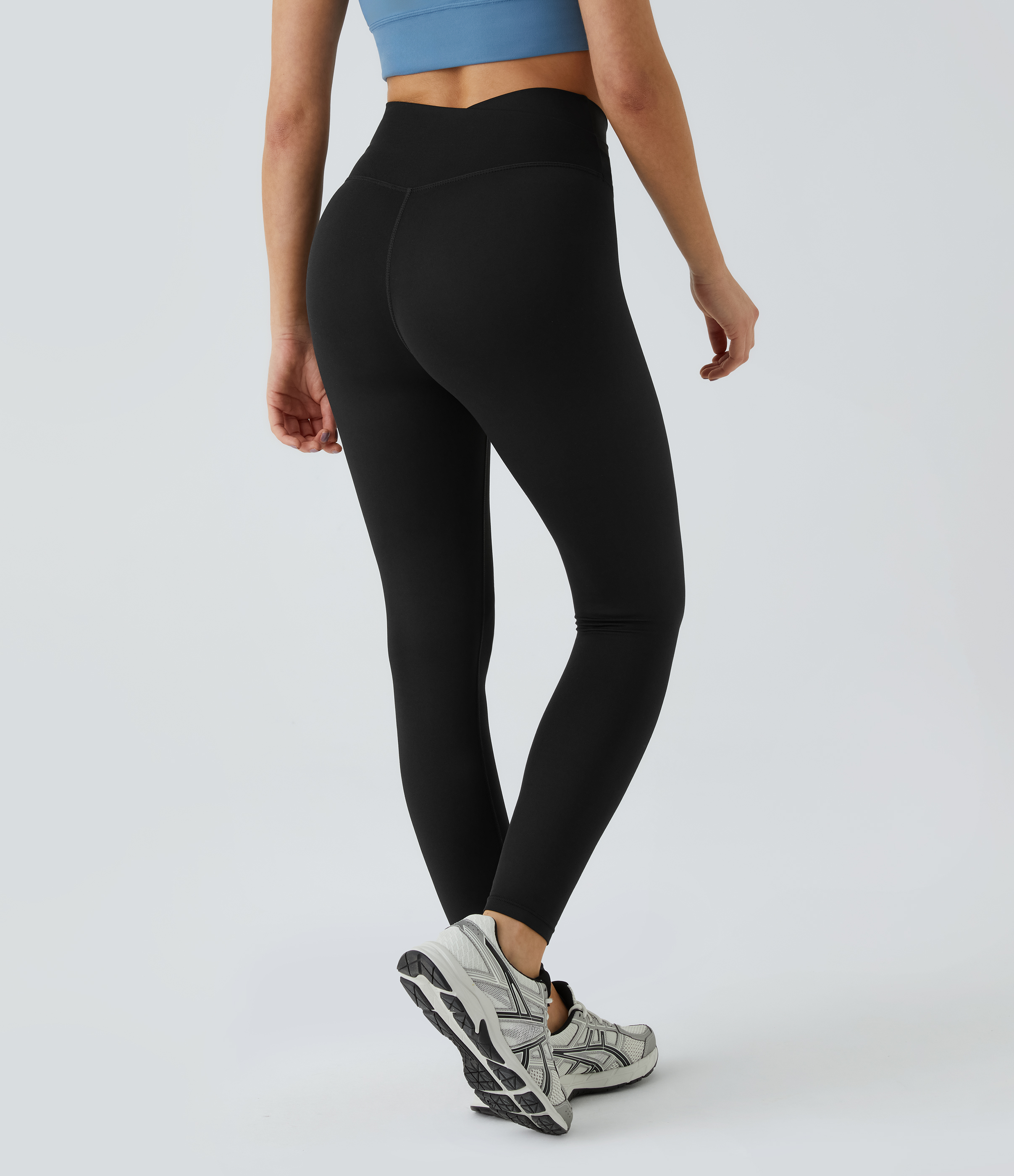 Halara Cloudfulв„ў Fabric Crossover Color Block 7/8 Leggings  - Black - L gym leggings leggings with pockets leggings with butt lift 