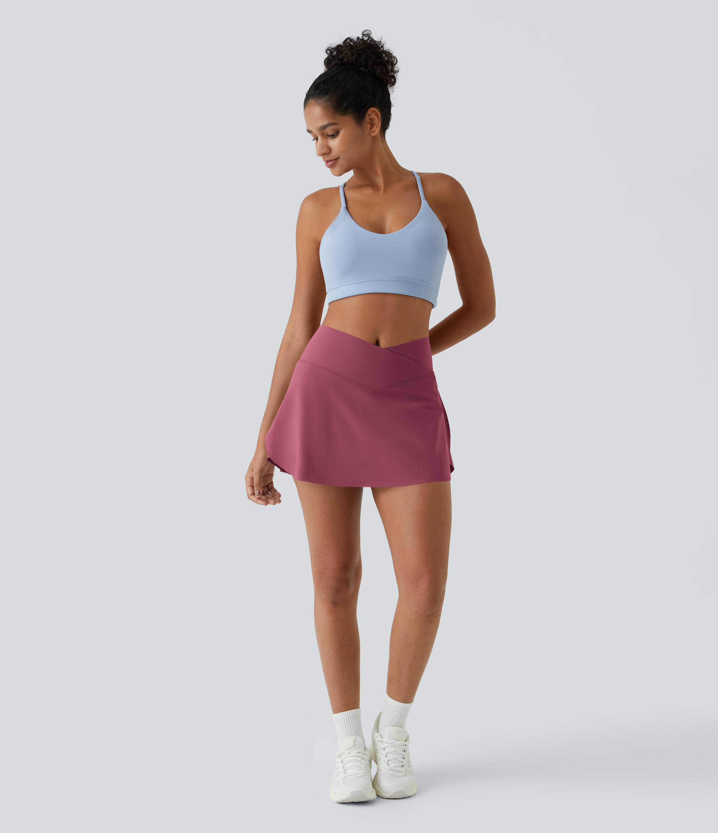 Halara Everyday Cloudfulв„ў Air Crossover 2-in-1 Side Pocket Tennis Skirt-Lucid  - Anemone - L midi skirt a line skirt golfing skirt 