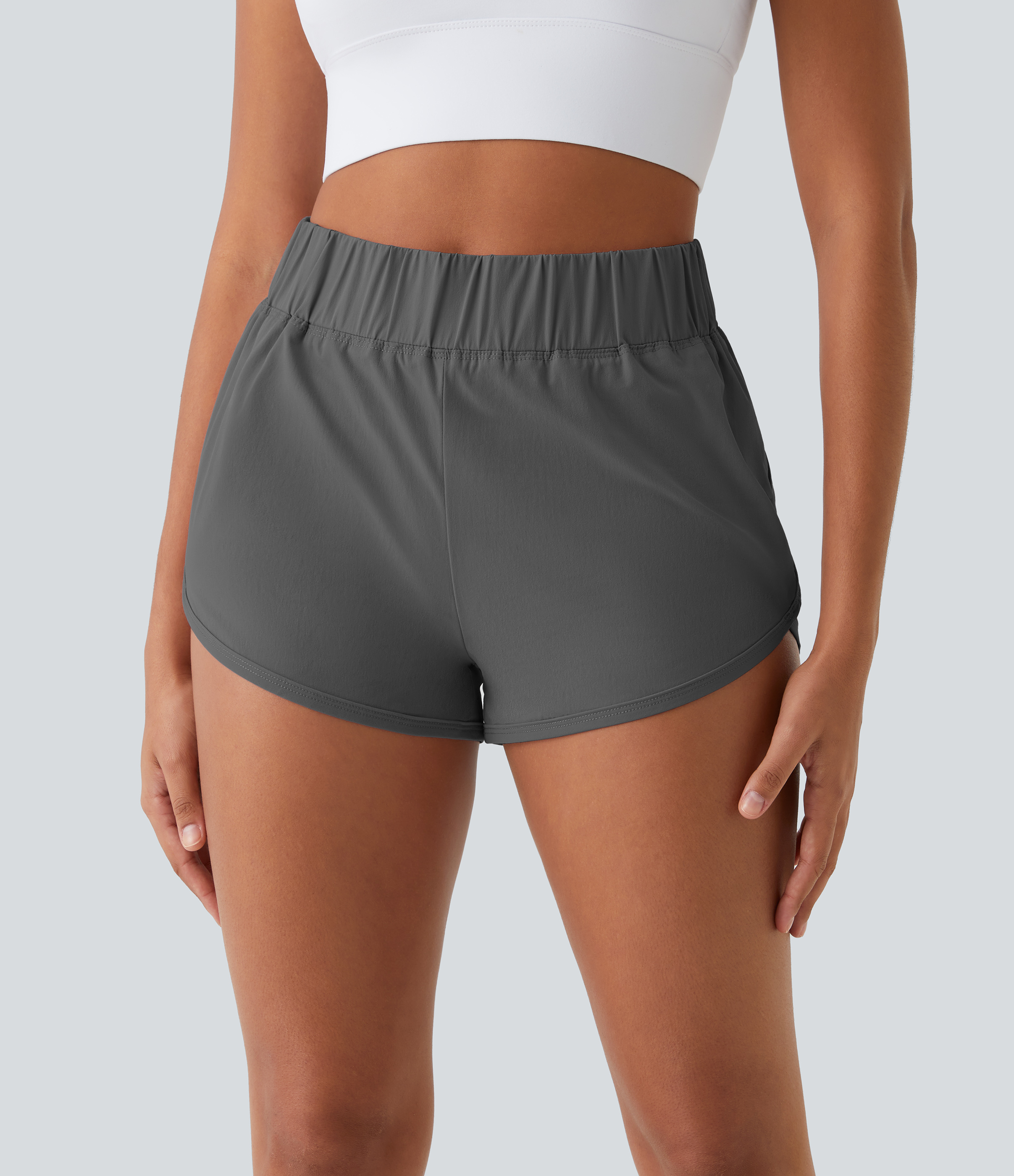 Halara High Waisted Dolphin Hem Casual Shorts 2