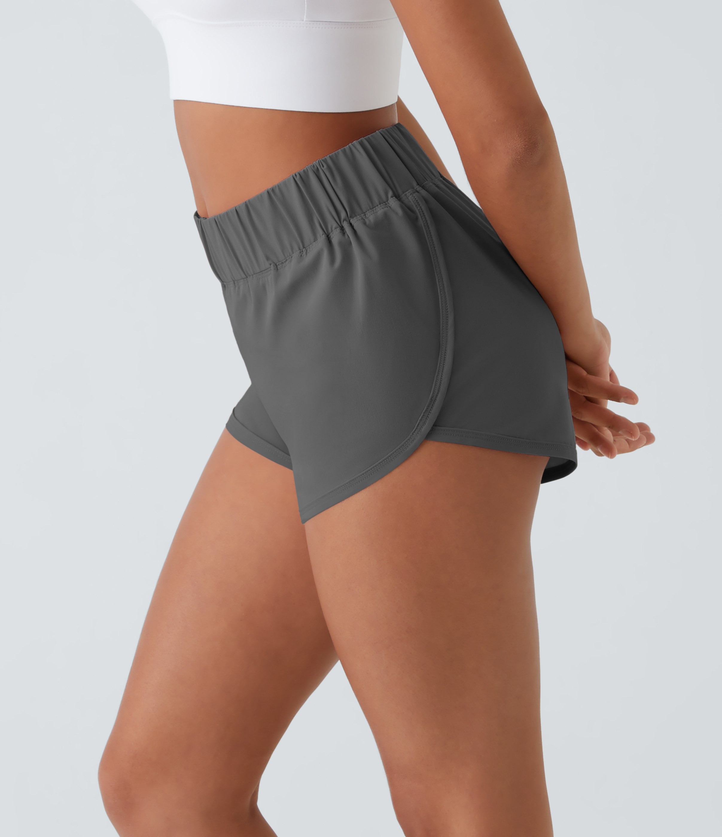 Halara High Waisted Dolphin Hem Casual Shorts 2