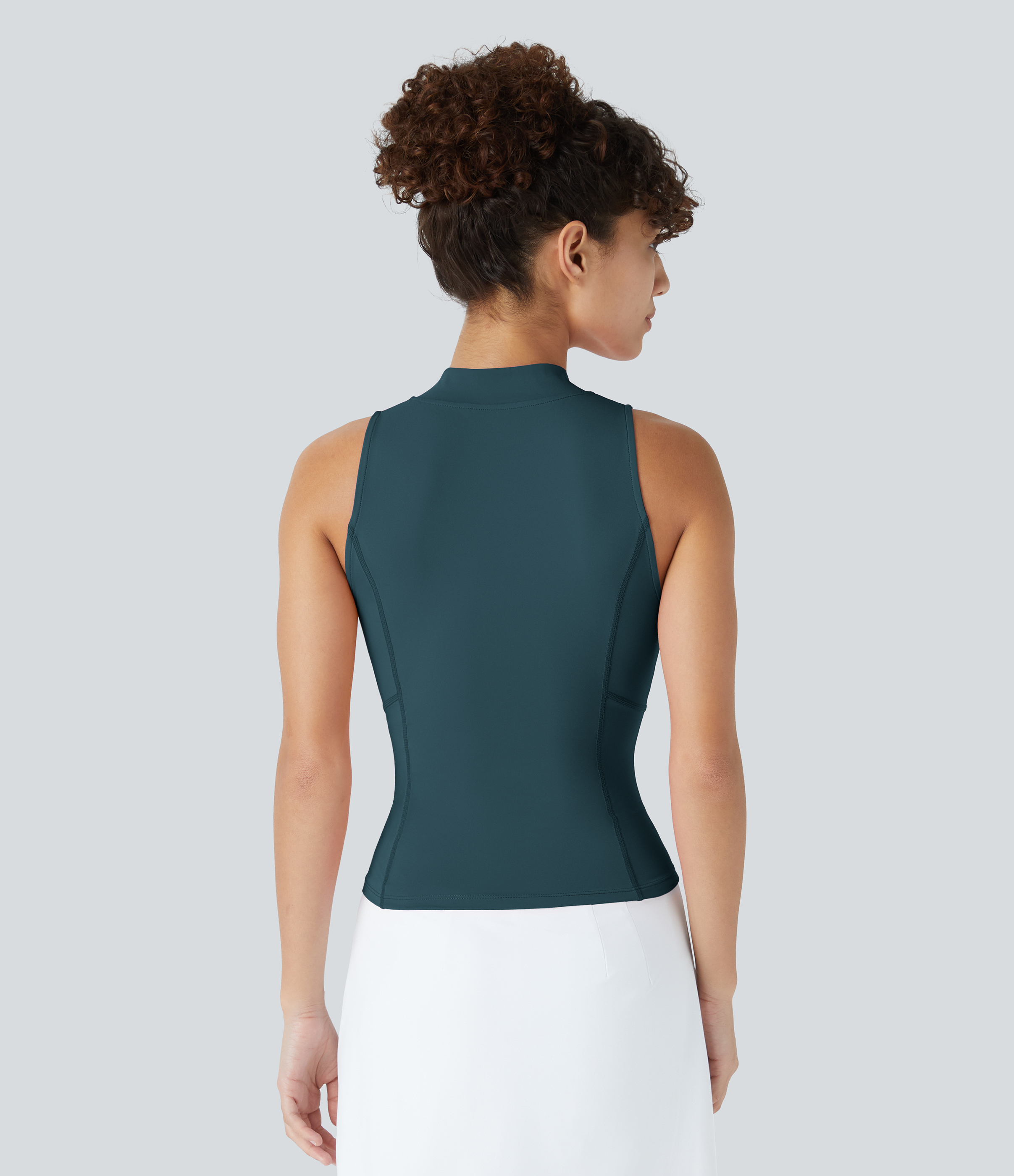 Halara Baseball Collar Half Zipper Slim Quick Dry Golf Tank Top Tank Top - Dragonfly - L golf tops halter top tunic tops sleeveless tops 