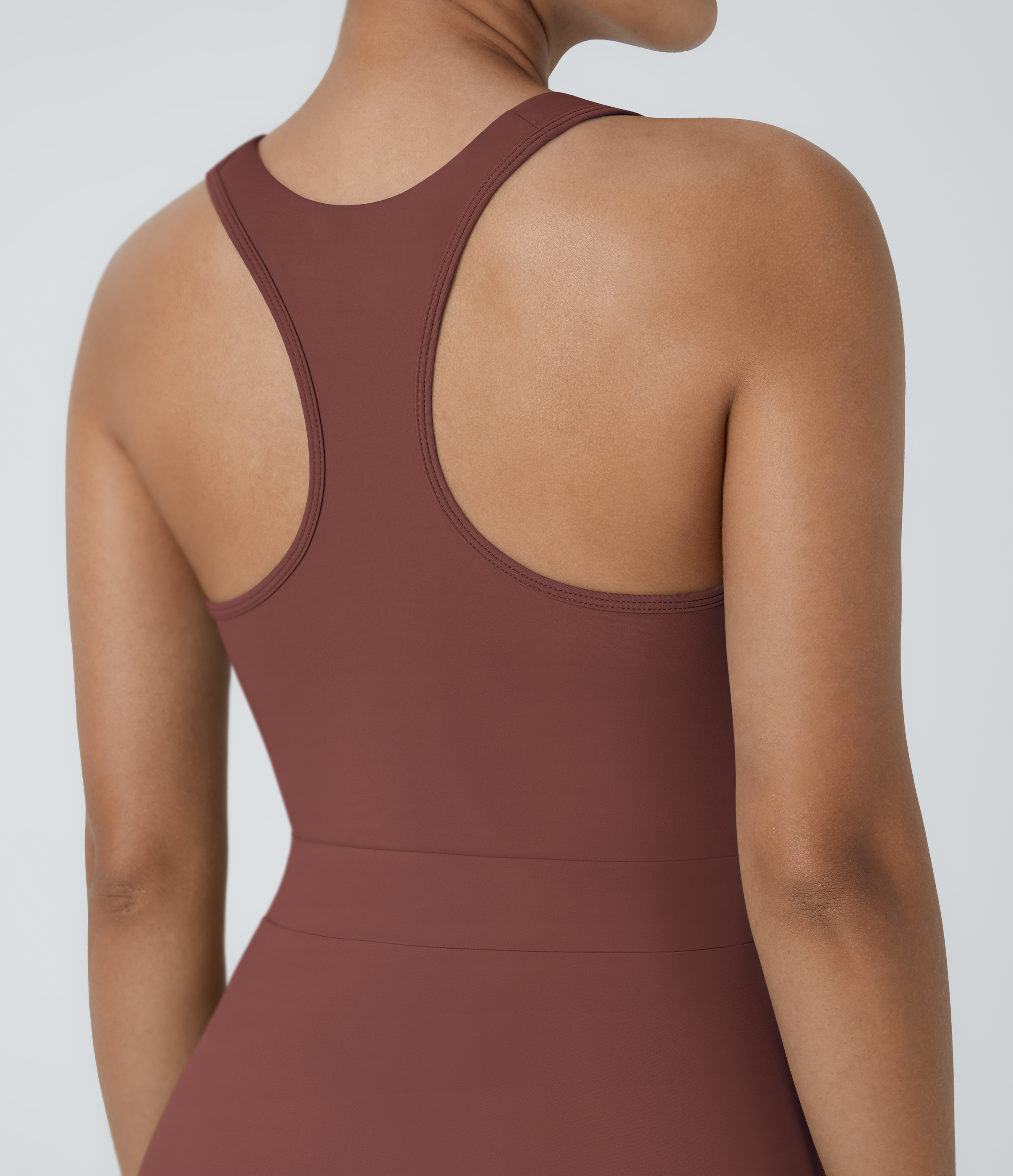 Halara Backless Racerback Flare Mini Golf Active Dress Workout Dress - Brandy Brown - XS 