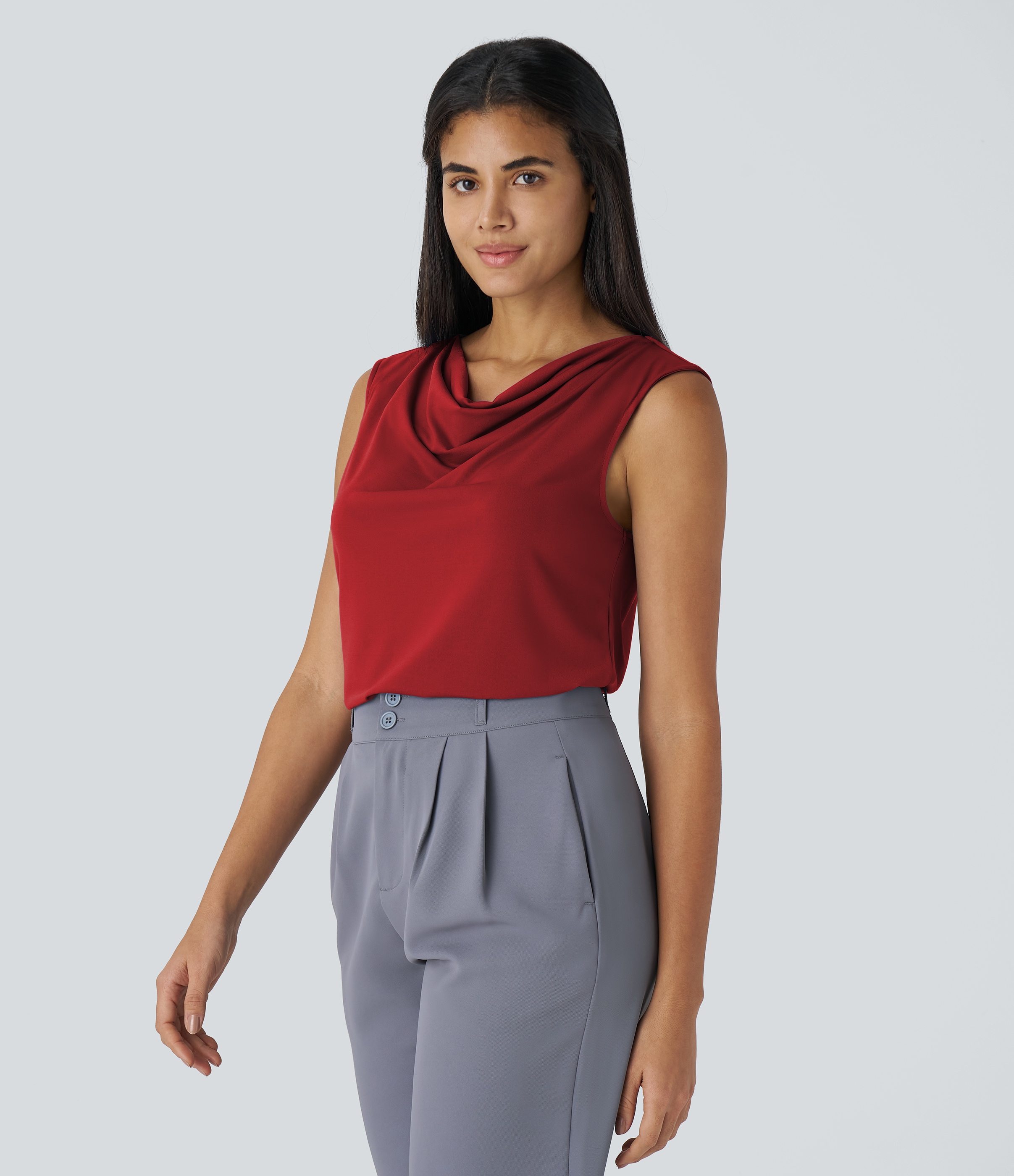Halara Cowl Neck Sleeveless Work Blouse  - Emboldened - XL 