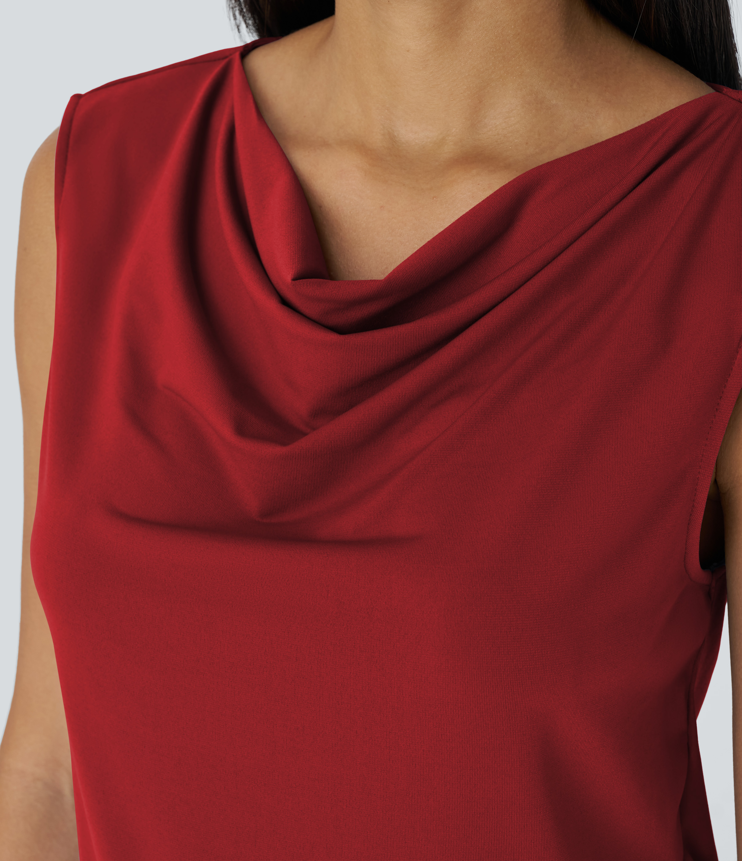 Halara Cowl Neck Sleeveless Work Blouse  - Emboldened - XL 