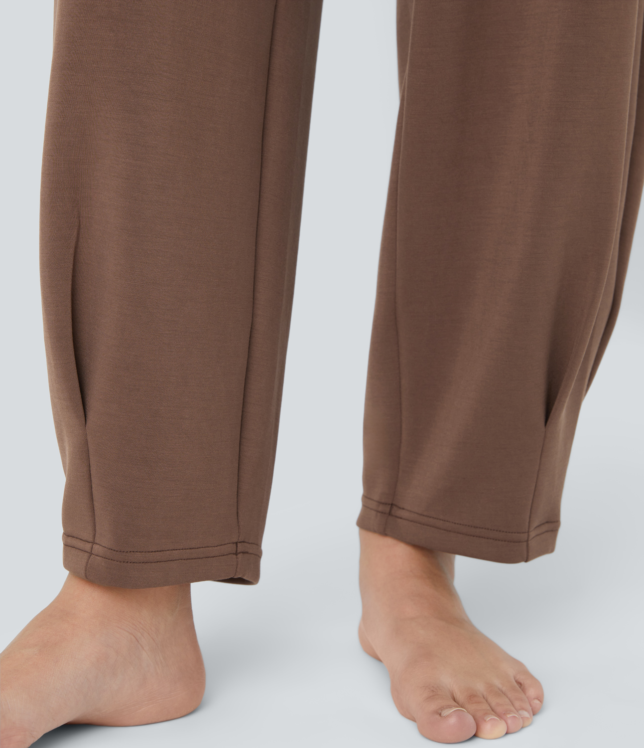 Halara High Waisted Adjustable Drawcord Side Pocket Barrel Leg Pilates Joggers  - Mustang - XL(regular) 