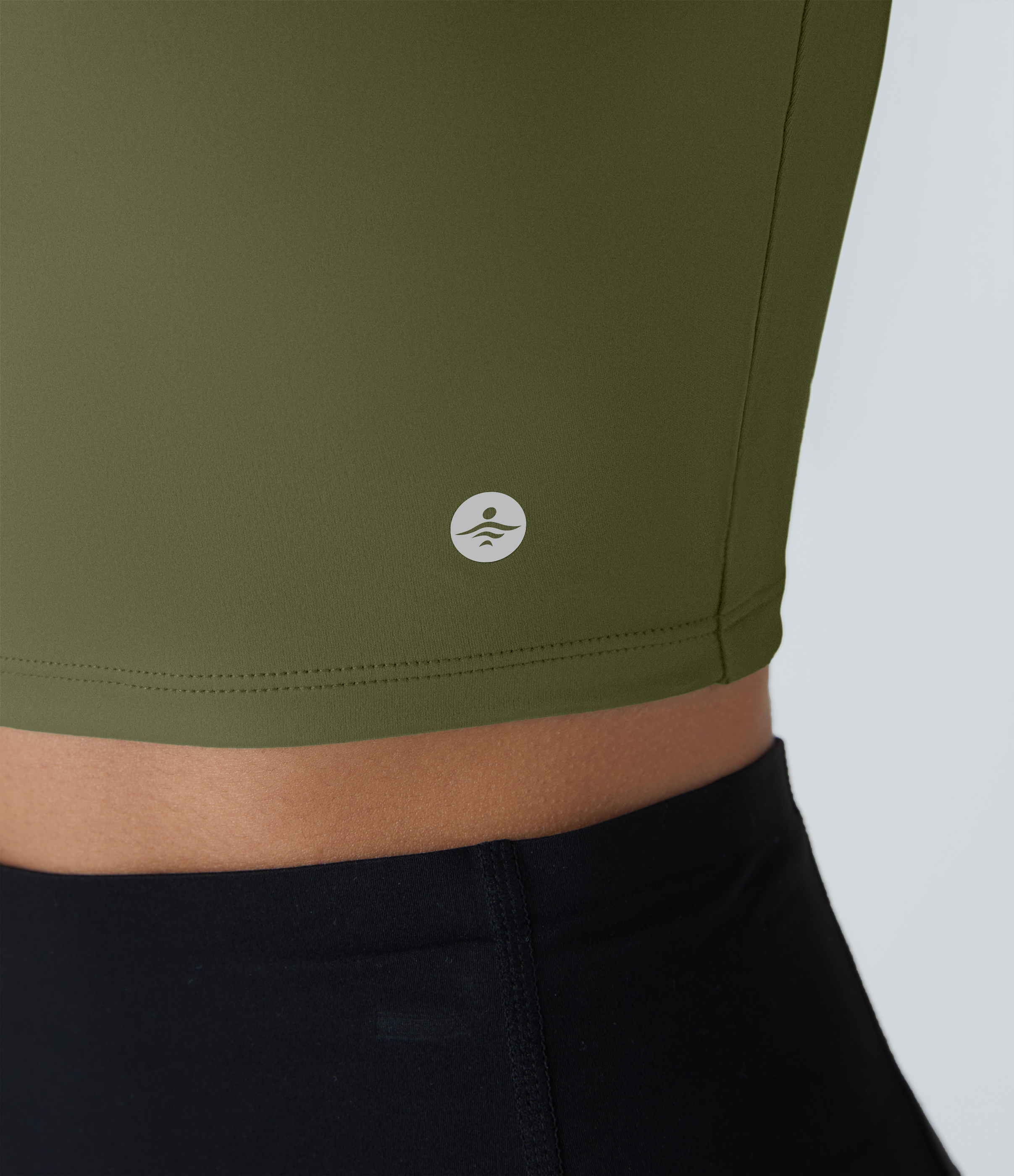 Halara Cloudfulв„ў Air Fabric Square Neck Backless Crisscross Cropped Cool Touch Yoga Tank Top Tank Top - Loden Green - M golf tops halter top 