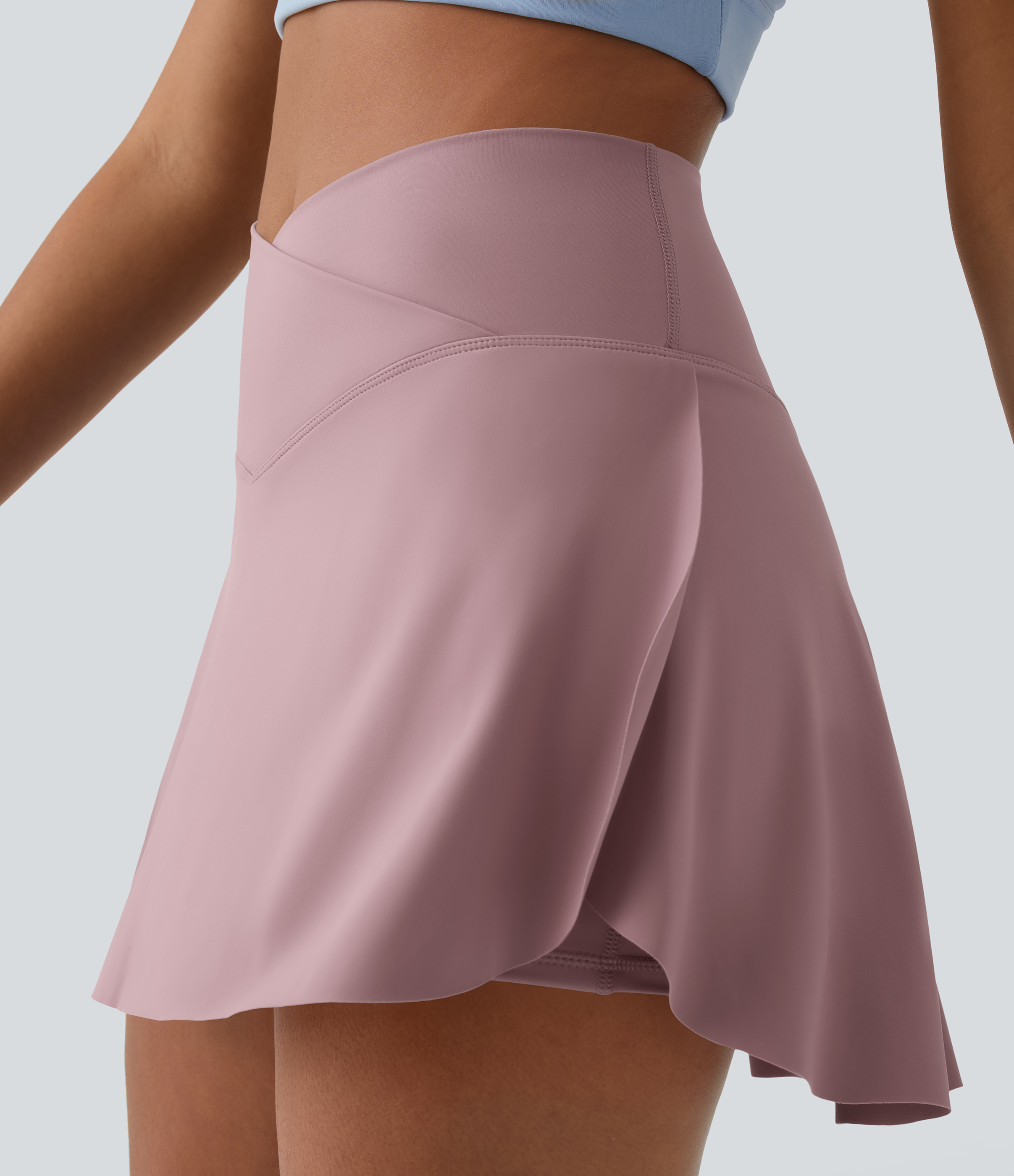 Halara Everyday Cloudfulв„ў Air Crossover 2-in-1 Side Pocket Tennis Skirt-Lucid  - Woodrose - XS midi skirt a line skirt golfing skirt 