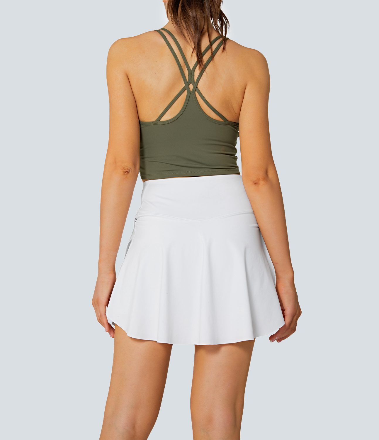 Halara Everyday Cloudfulв„ў Air Crossover 2-in-1 Side Pocket Tennis Skirt-Lucid  - White - S midi skirt a line skirt golfing skirt 