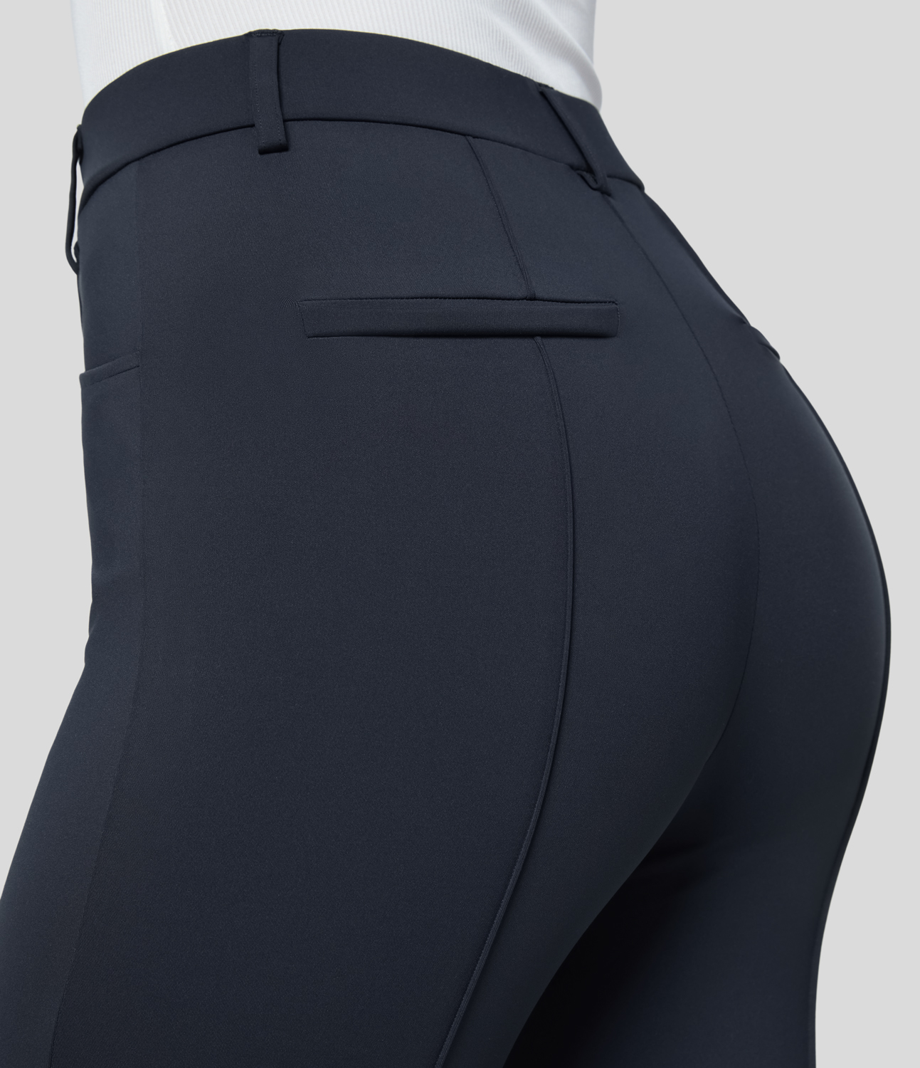 Halara Softlyzeroв„ў Eco High Waisted Side Pocket Slight Flare Work Pants  - Midnight Blue - S(regular) 