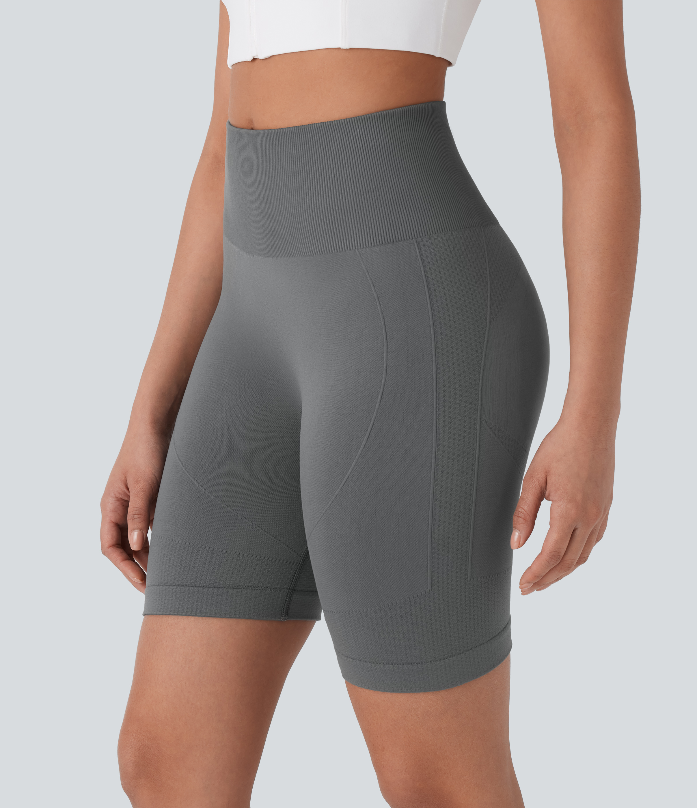 Halara Seamless Flow High Waisted Tummy Control Butt Lifting Yoga Biker Shorts 7``  - Eiffel Tower - XL biker shorts women black biker shorts 