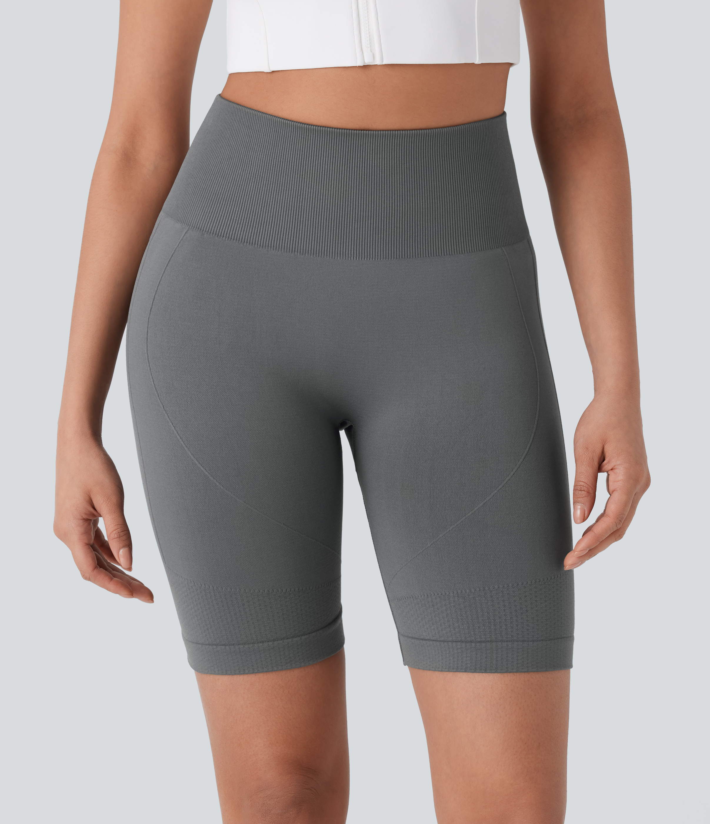 Halara Seamless Flow High Waisted Tummy Control Butt Lifting Yoga Biker Shorts 7``  - Eiffel Tower - XL biker shorts women black biker shorts 