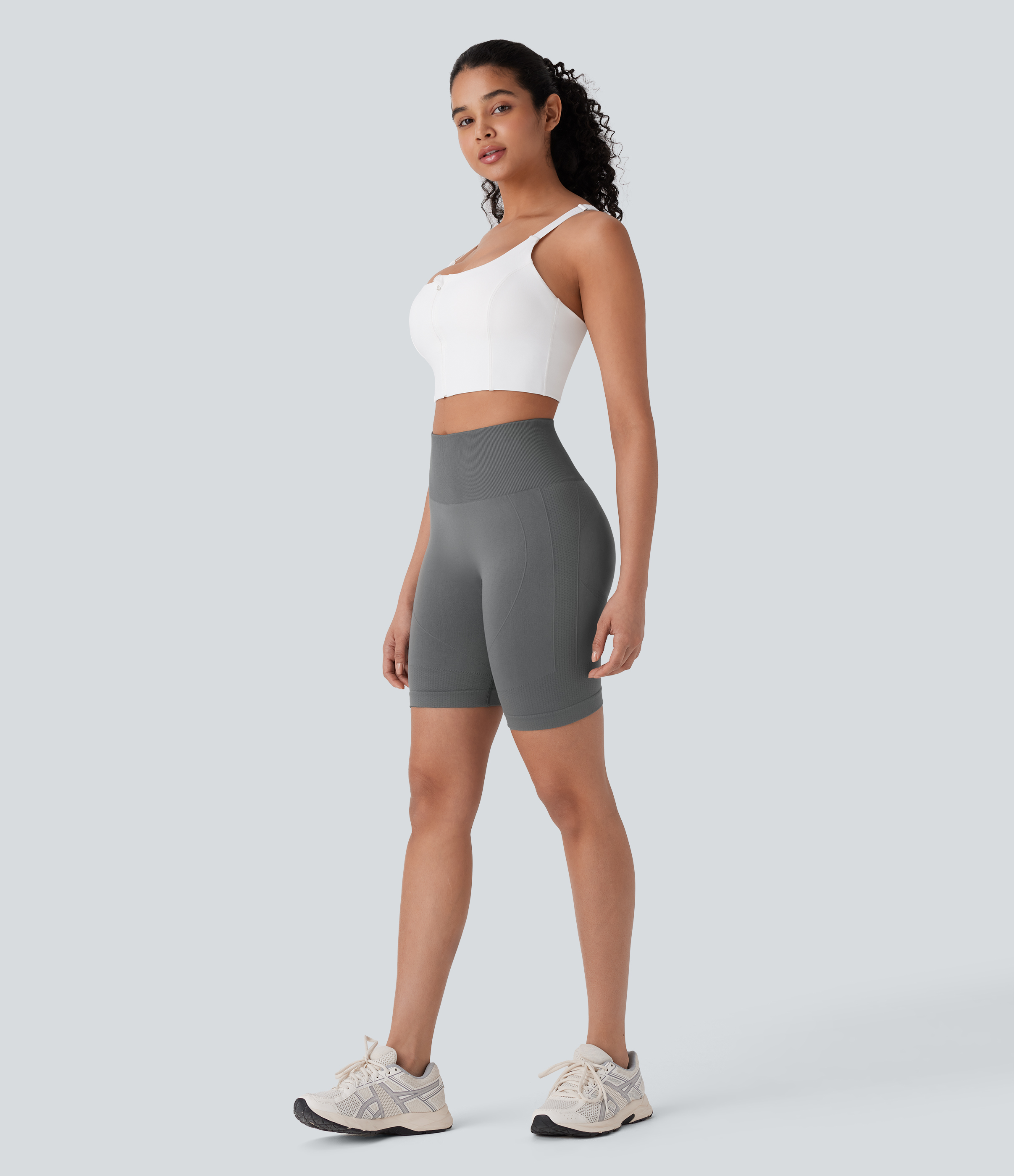 Halara Seamless Flow High Waisted Tummy Control Butt Lifting Yoga Biker Shorts 7``  - Eiffel Tower - XL biker shorts women black biker shorts 