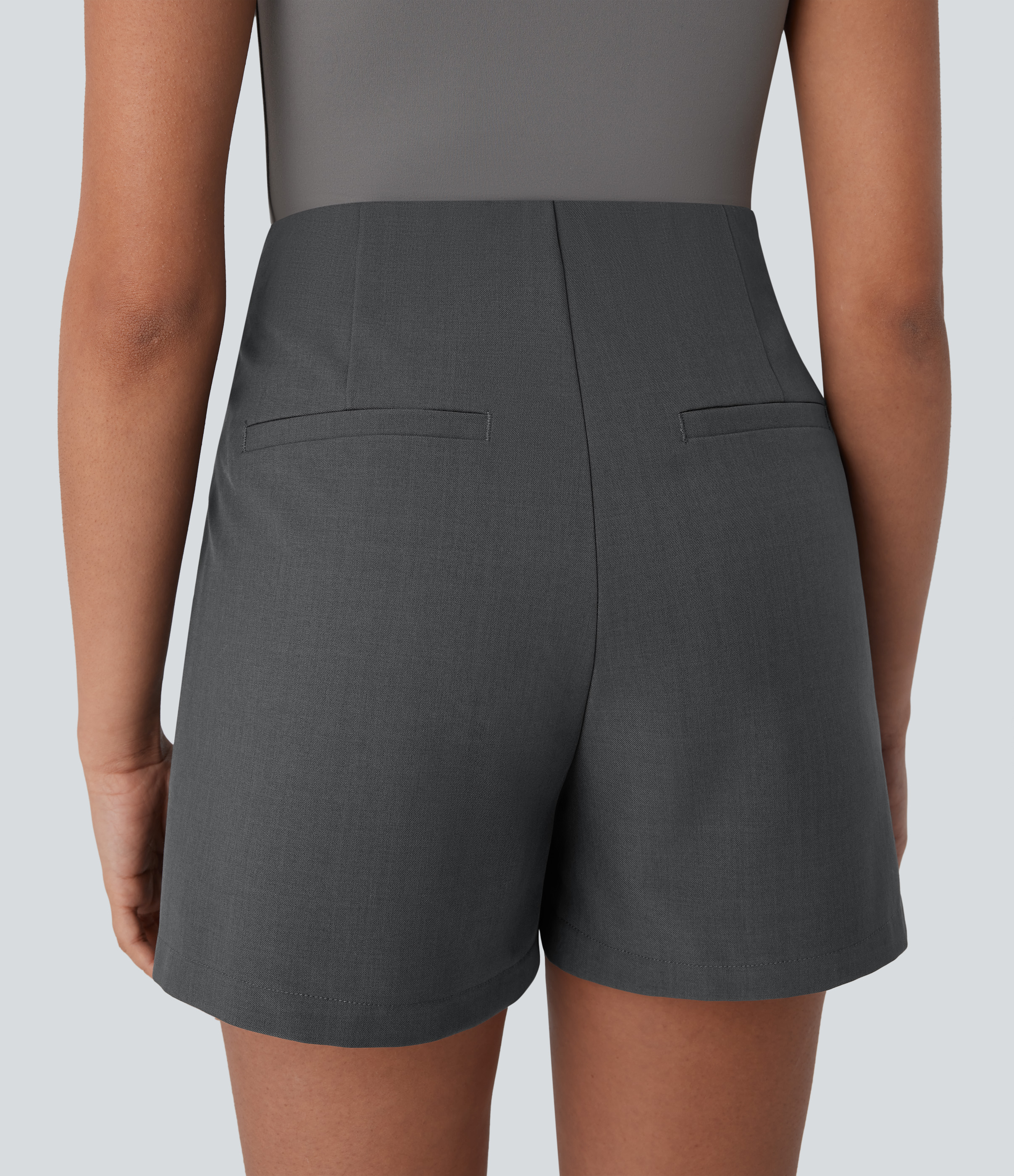 Halara High Waisted Invisible Zipper Work Skort  - Pewter - S(regular) 