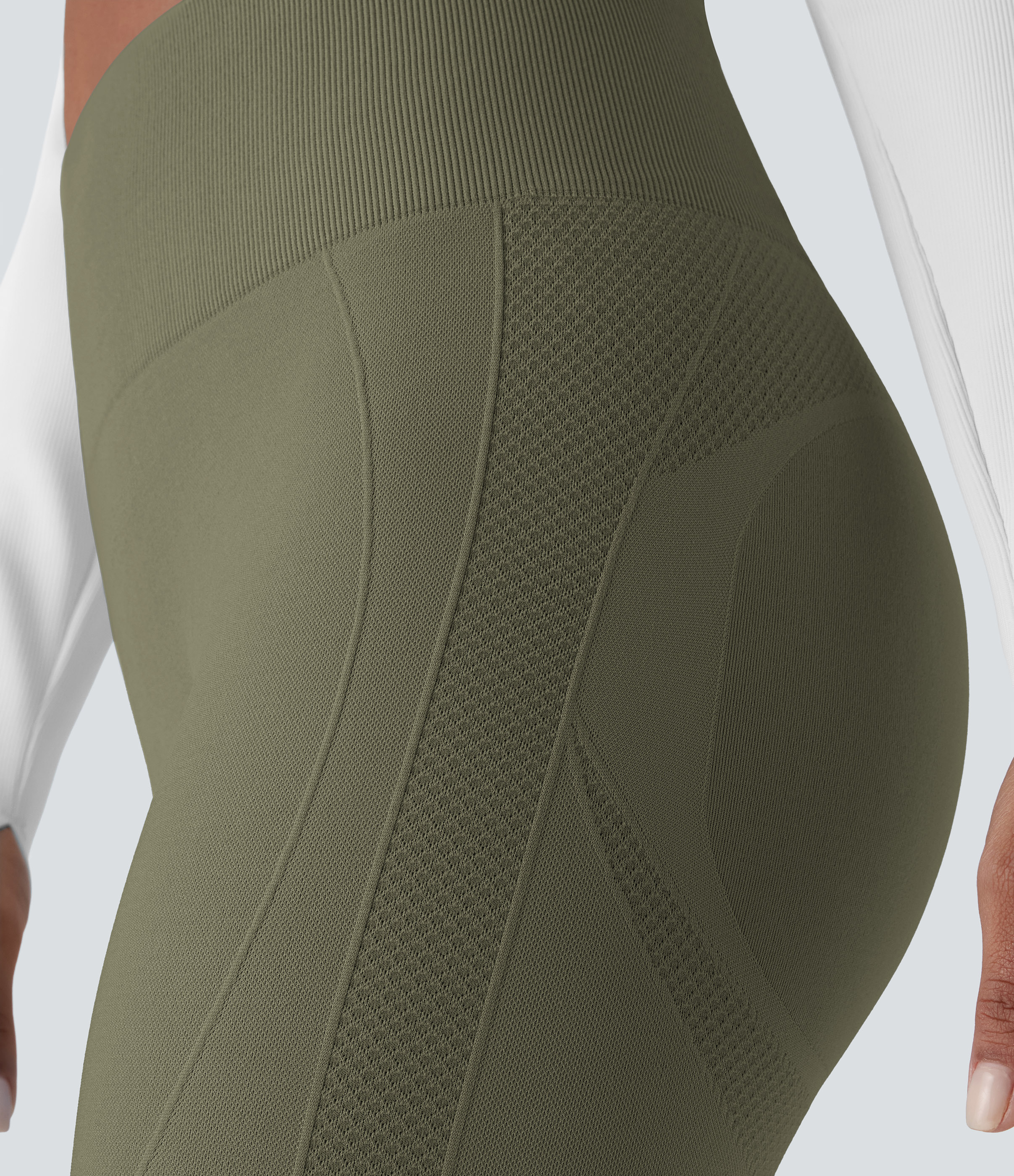 Halara Seamless Flow High Waisted Tummy Control Butt Lifting 7/8 Yoga Leggings  - Deep Woodland Green - S(7/8) gym leggings 