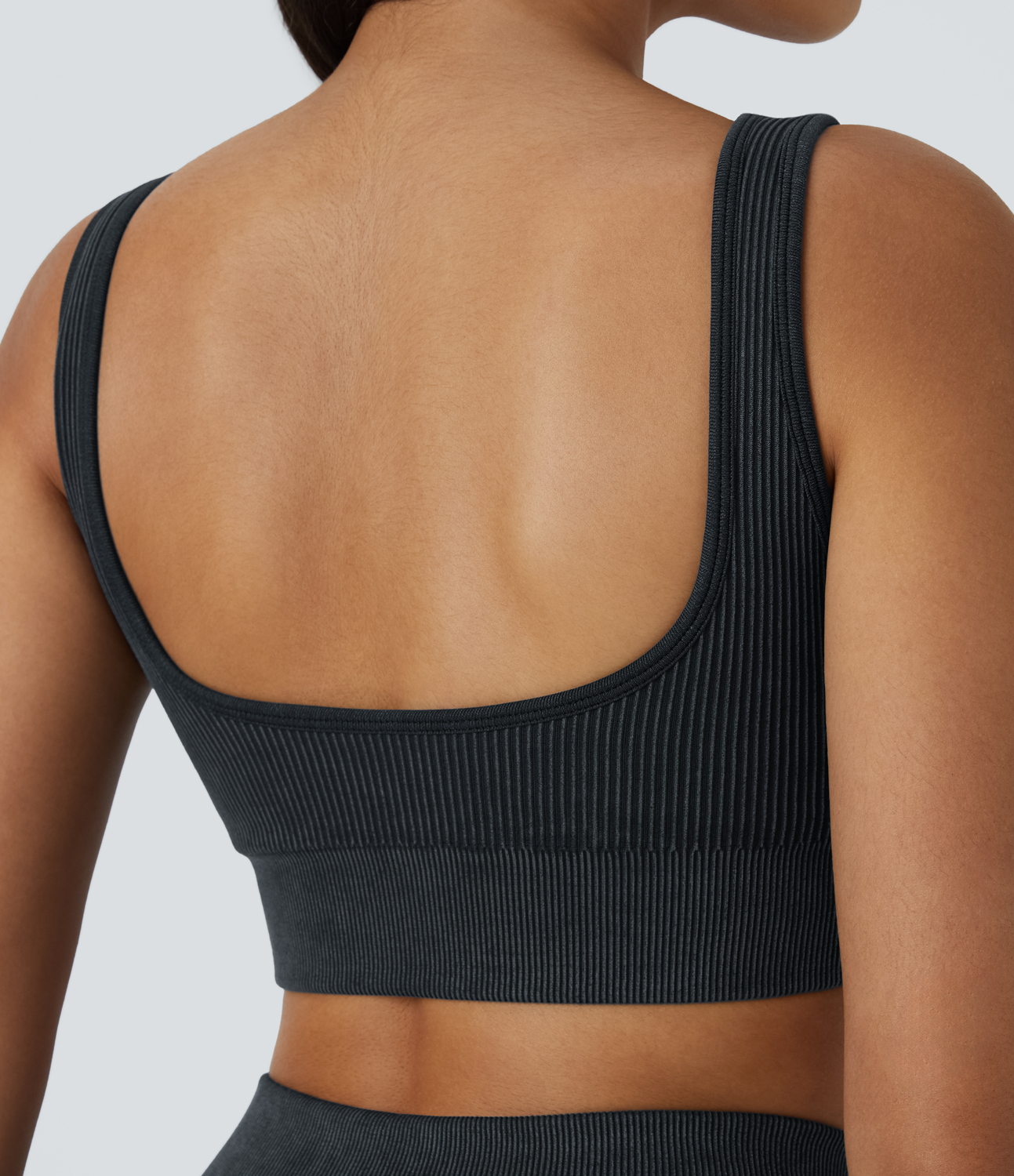 Halara Seamless Flow Medium Support Ruched Yoga Sports Bra  - Black - M push up bra strapless bra backless bra sticky bra wireless bra 