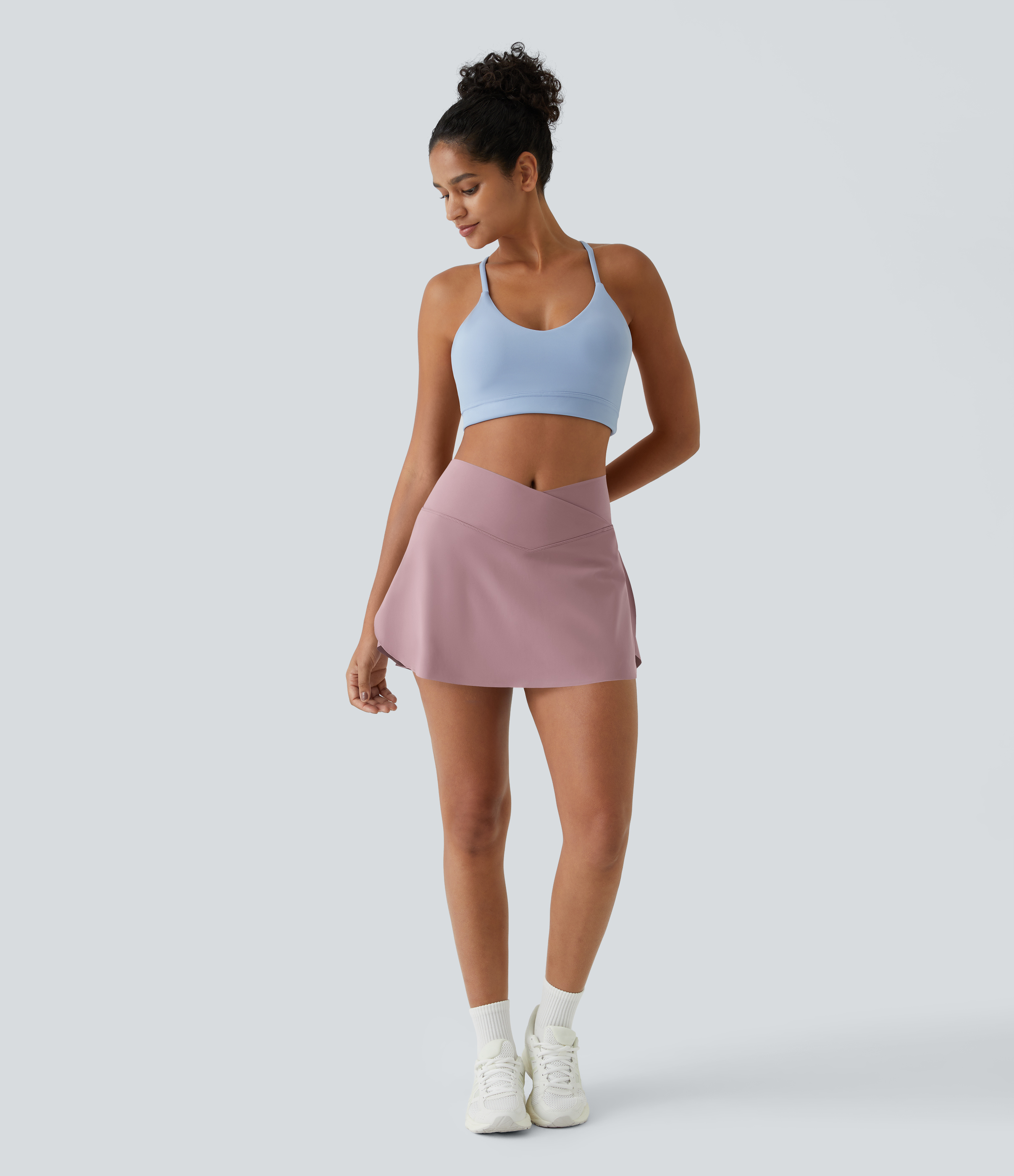 Halara Everyday Cloudfulв„ў Air Crossover 2-in-1 Side Pocket Tennis Skirt-Lucid  - Woodrose - XS midi skirt a line skirt golfing skirt 